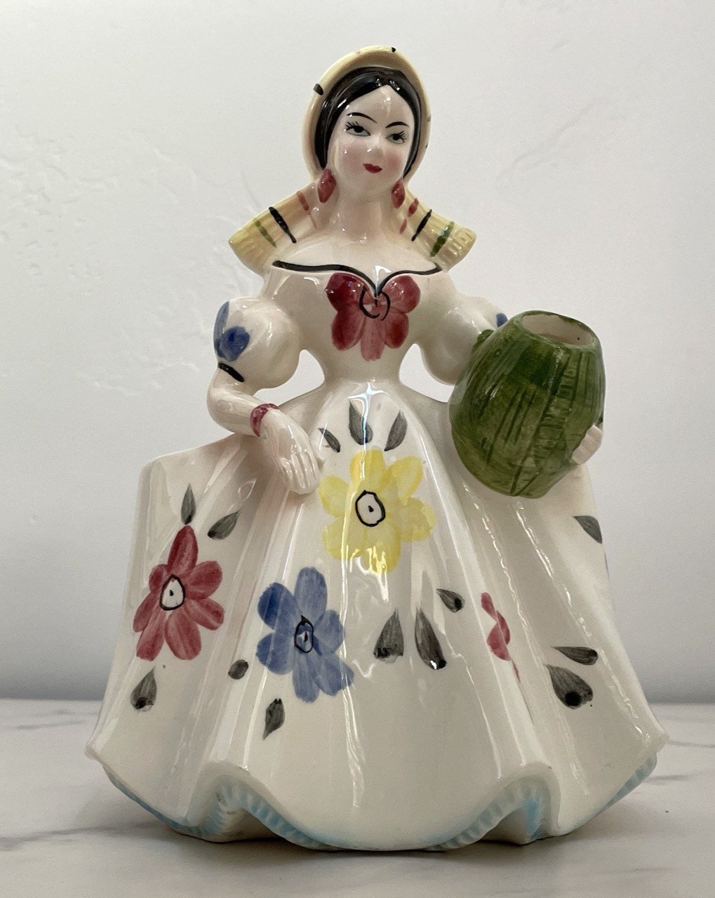 MCM Vintage Rubens Original Lady Yellow Bonnet Dress Signed Japan #4102