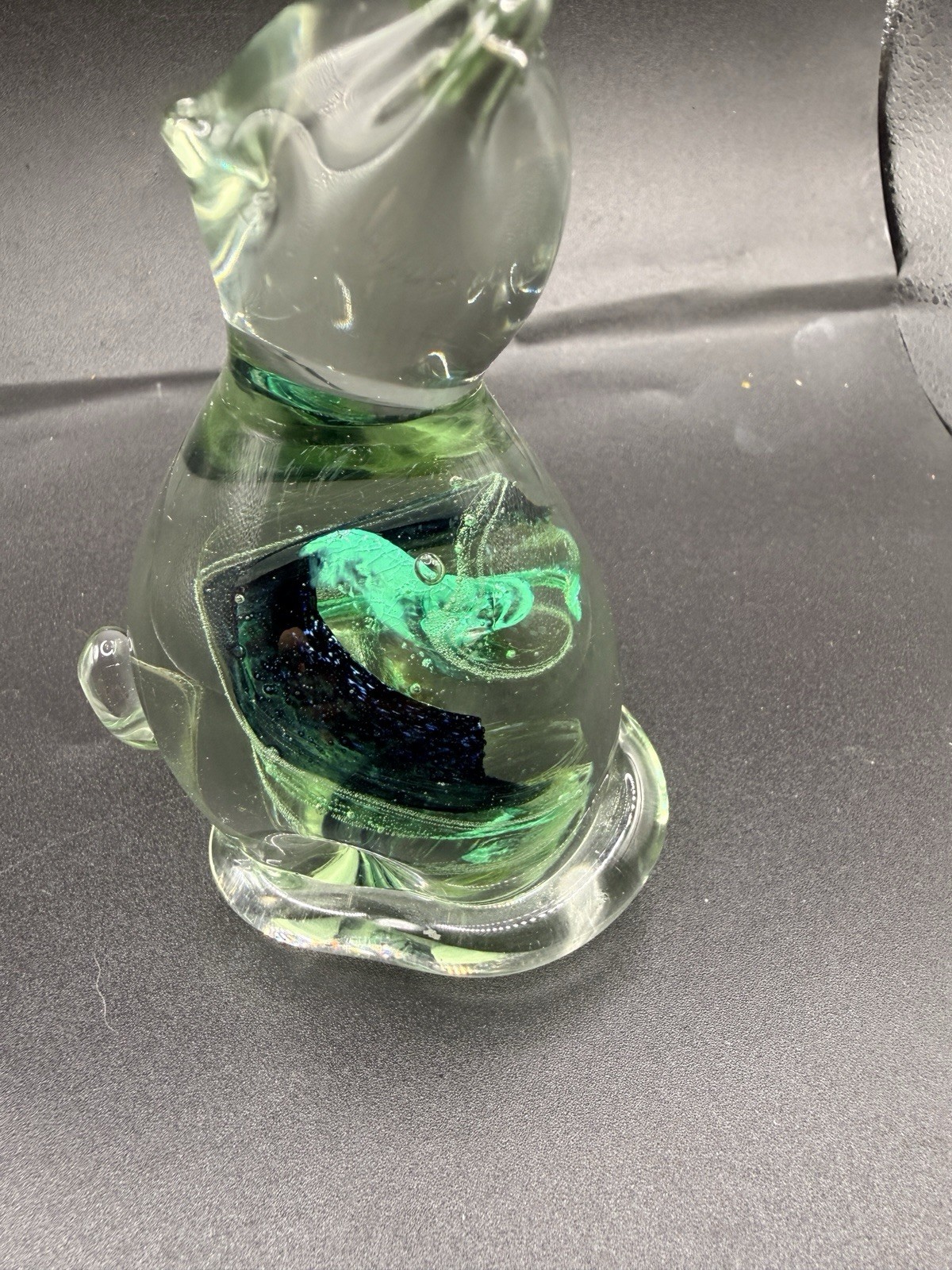 Vintage Murano Venezia Hand Blown Art Glass Cat Figurine – 5″ – Cobalt Blue