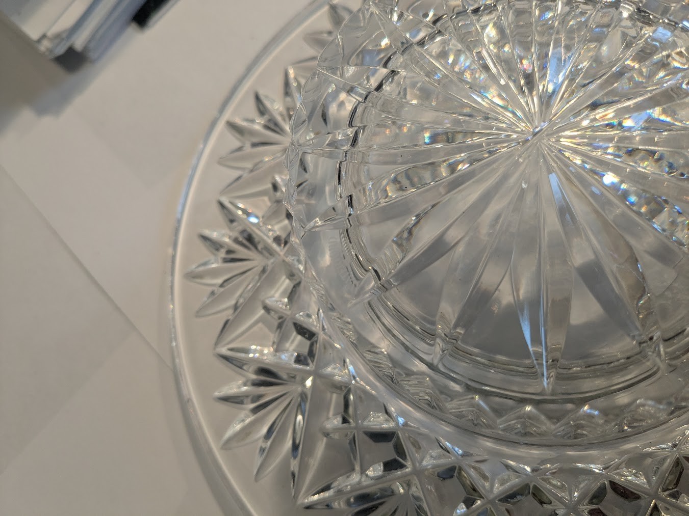 Waterford Crystal Bethany Pillar Candle Holder approx. 8″ W x 2″ H