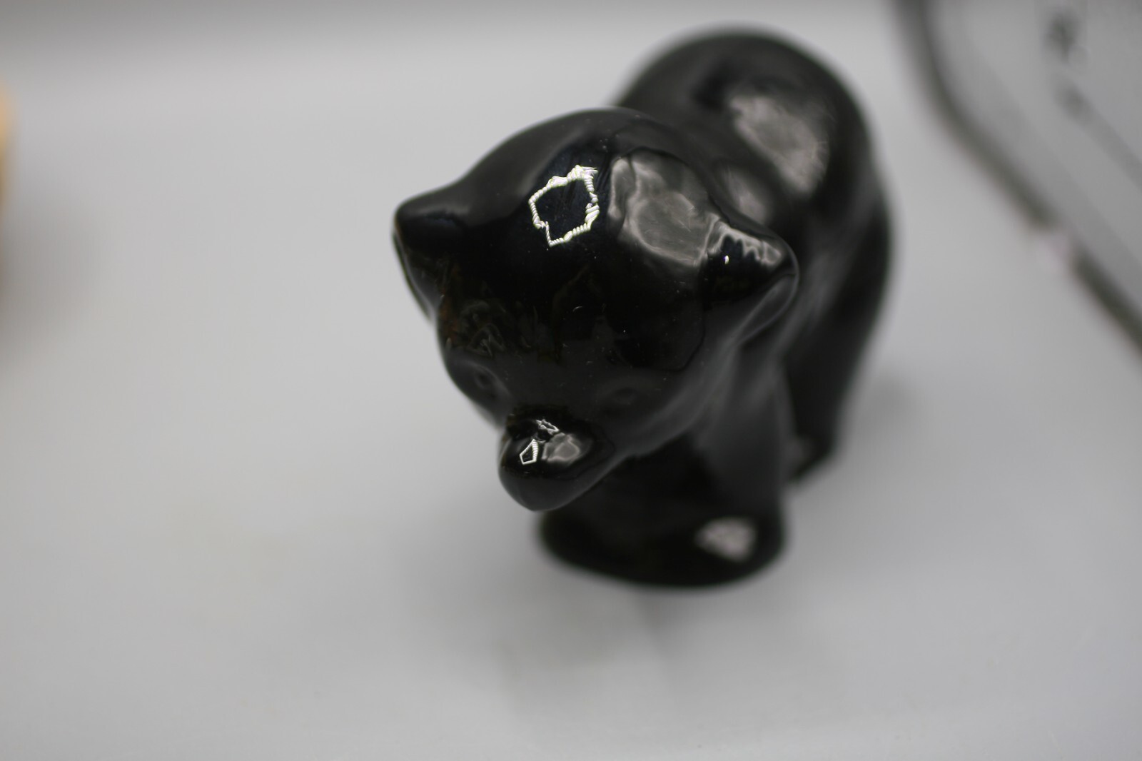 Heisey By Dalzell Viking Glass Black Ebony Bear Figure Rare Find O1