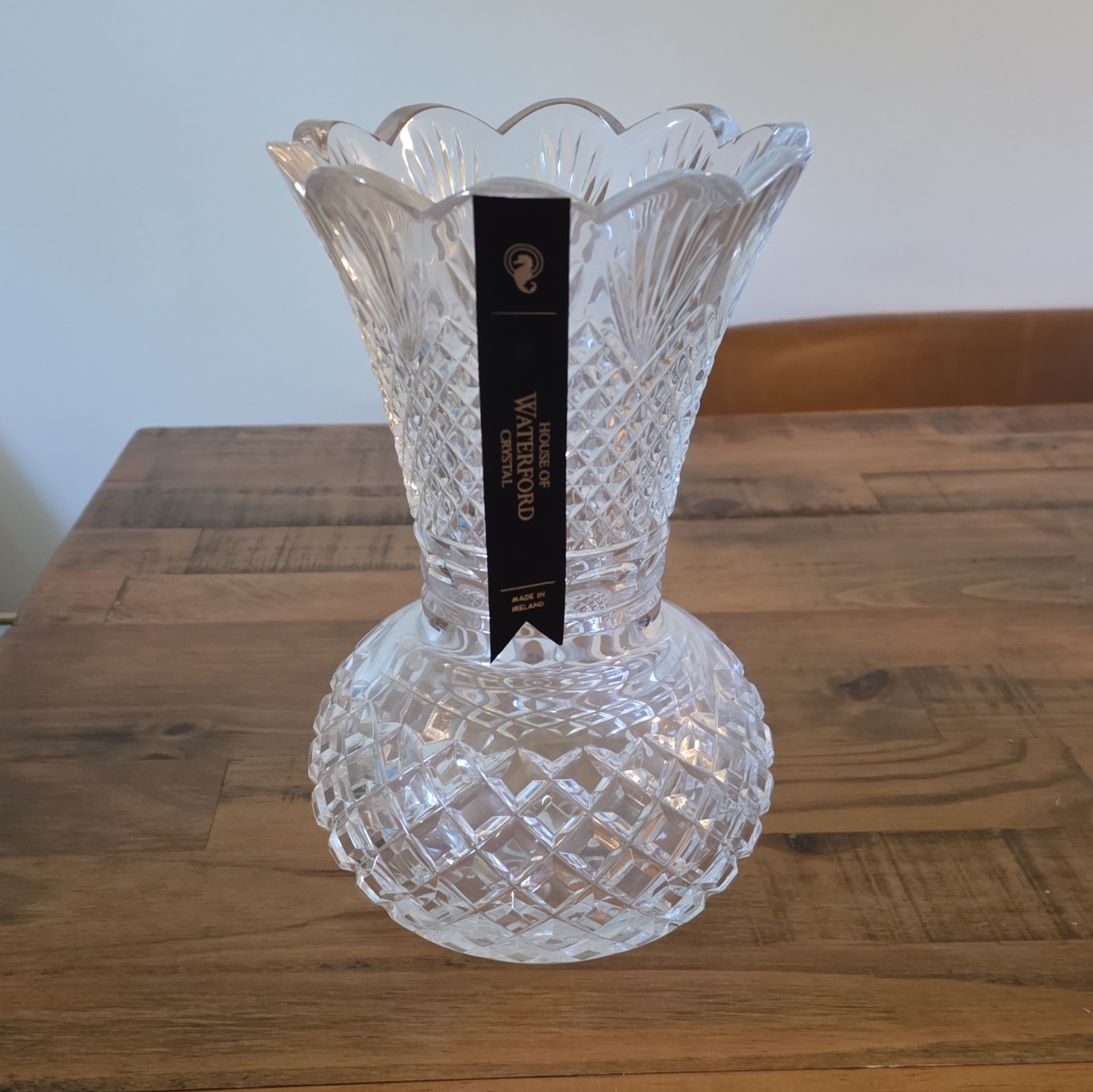 Vintage Waterford Crystal 9.25″ Vaes House Of Waterford From Ireland