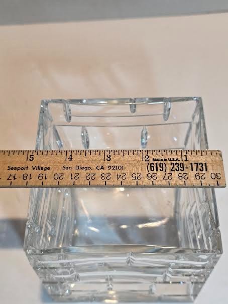 Vintage Baccarat Crystal Espalier Brich Square Vase Rare 4.75″ X 4.75″ X 4.75″