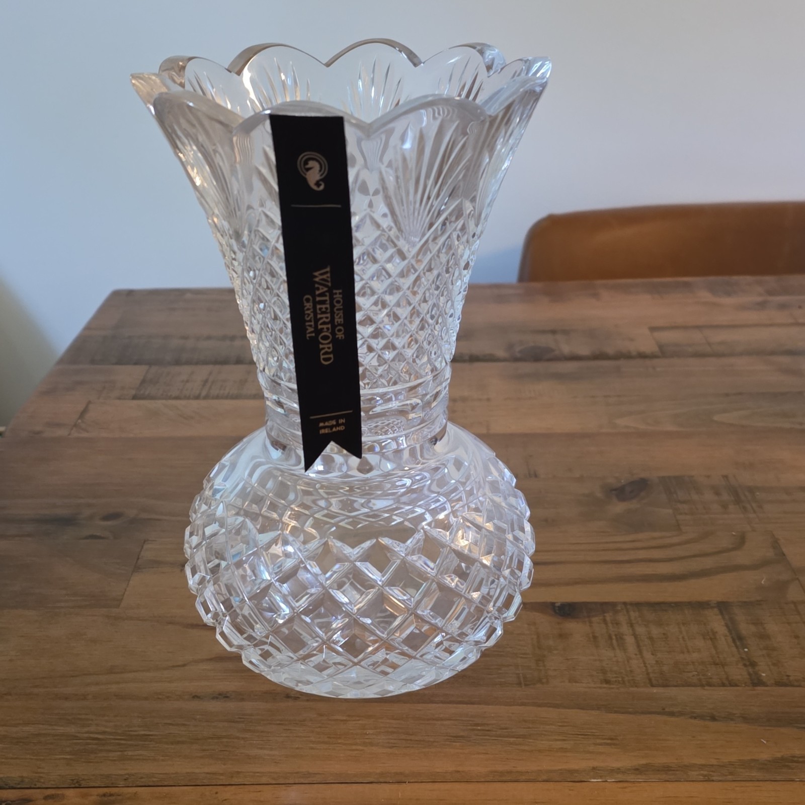 Vintage Waterford Crystal 9.25″ Vaes House Of Waterford From Ireland