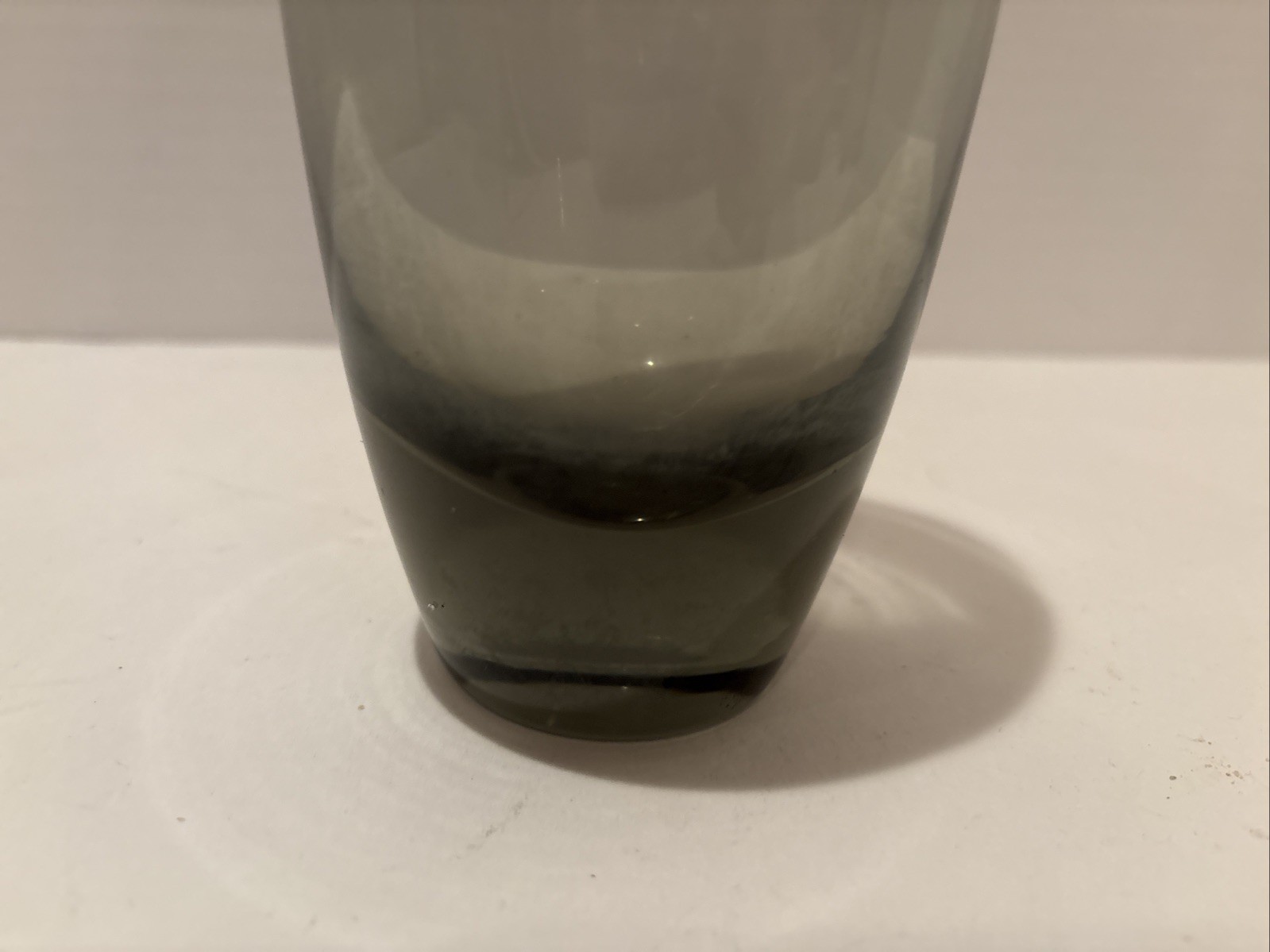 Holmegaard Per Lutken Art Glass Vase Danish Modern Gray Smoked Translucent As Is