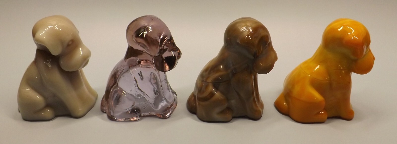Vintage Degenhart Glass Pooche Dog, Pooch Dogs, Lot of 4, #2