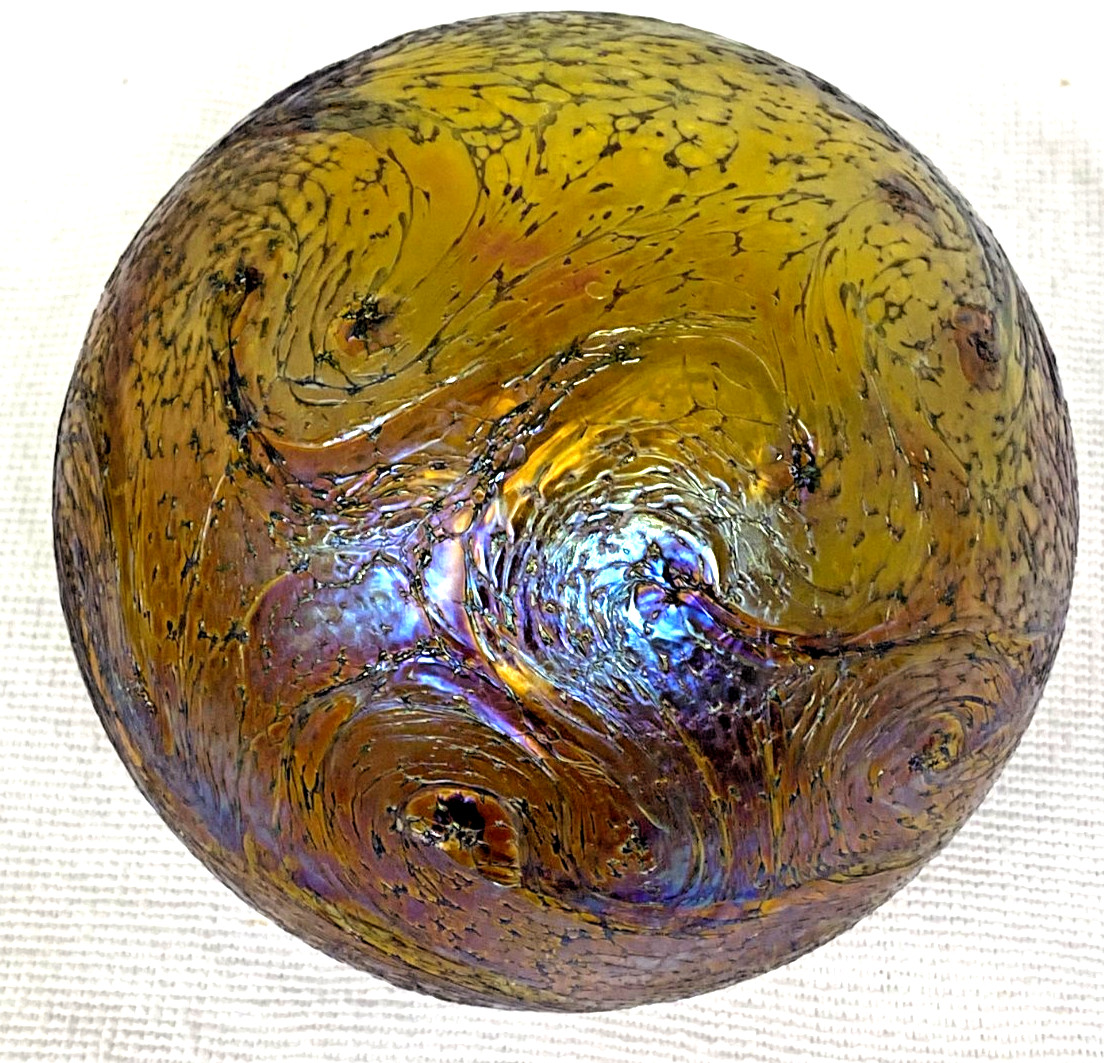 Lincoln City 2003 Hand Blown Art Glass Iridescent Textured Finish Fishing Float