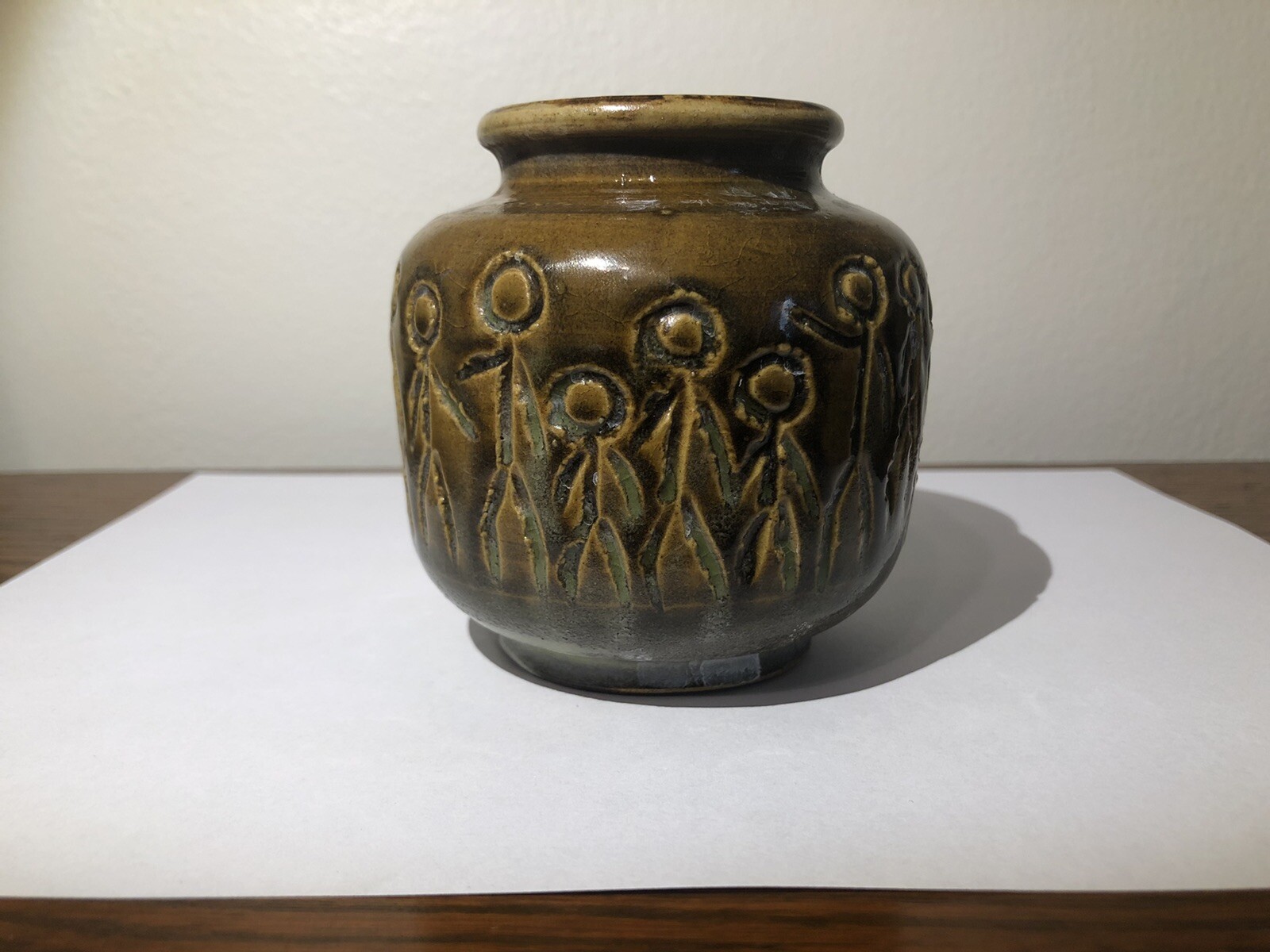 Vintage Signed Pottery People Together Peace Unity Nice!