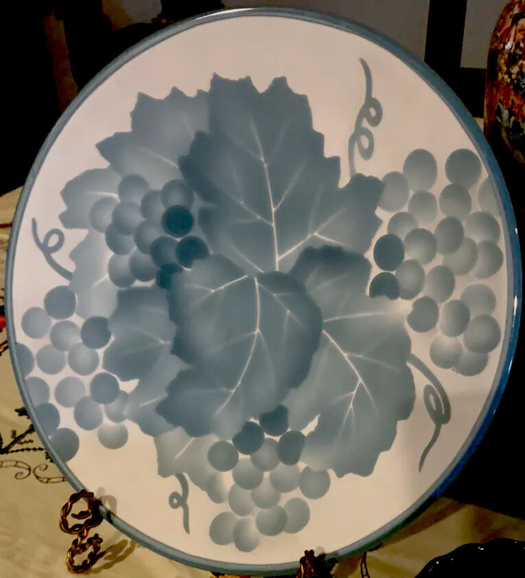 Antique Steuben Acid & Wheel-Cut Engraved Cameo Carved Glass Charger, C. 1920.