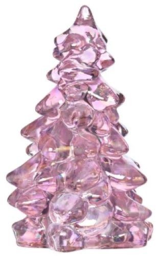Christmas Holiday Tree – Rose Carnival Glass – Mosser USA – Large 8″