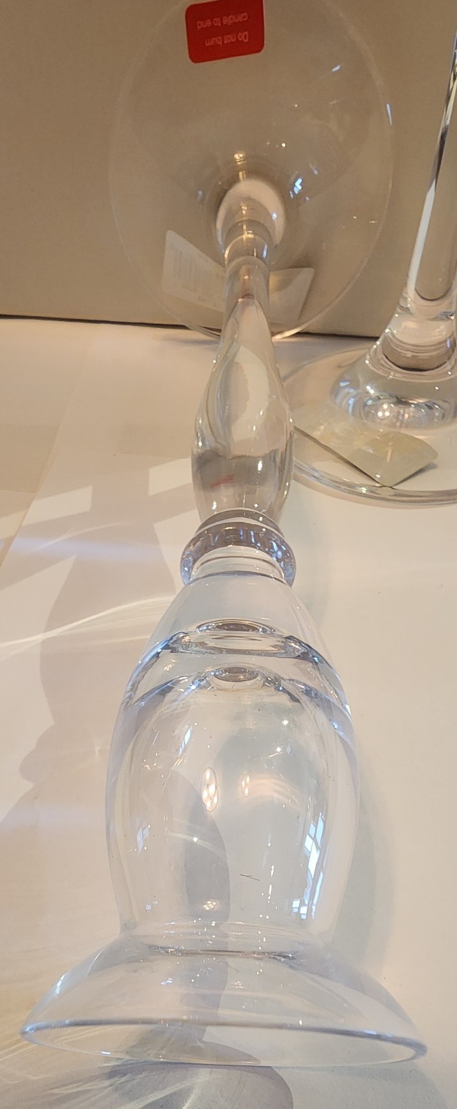 Mikasa Ballet T9979-339 Clear Glass Candle Holder Pair Austria