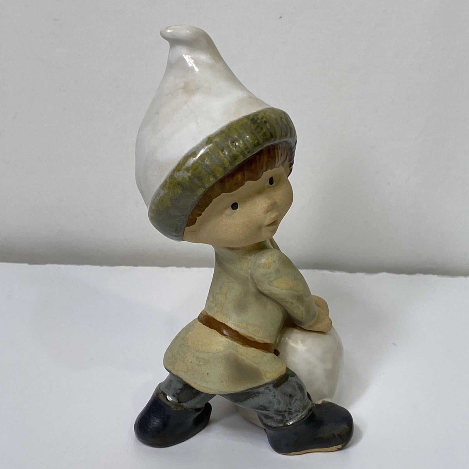 UCTCI Figurine Village Children Kids Lot Alpine Winter Sheep Sled Japan Ceramic