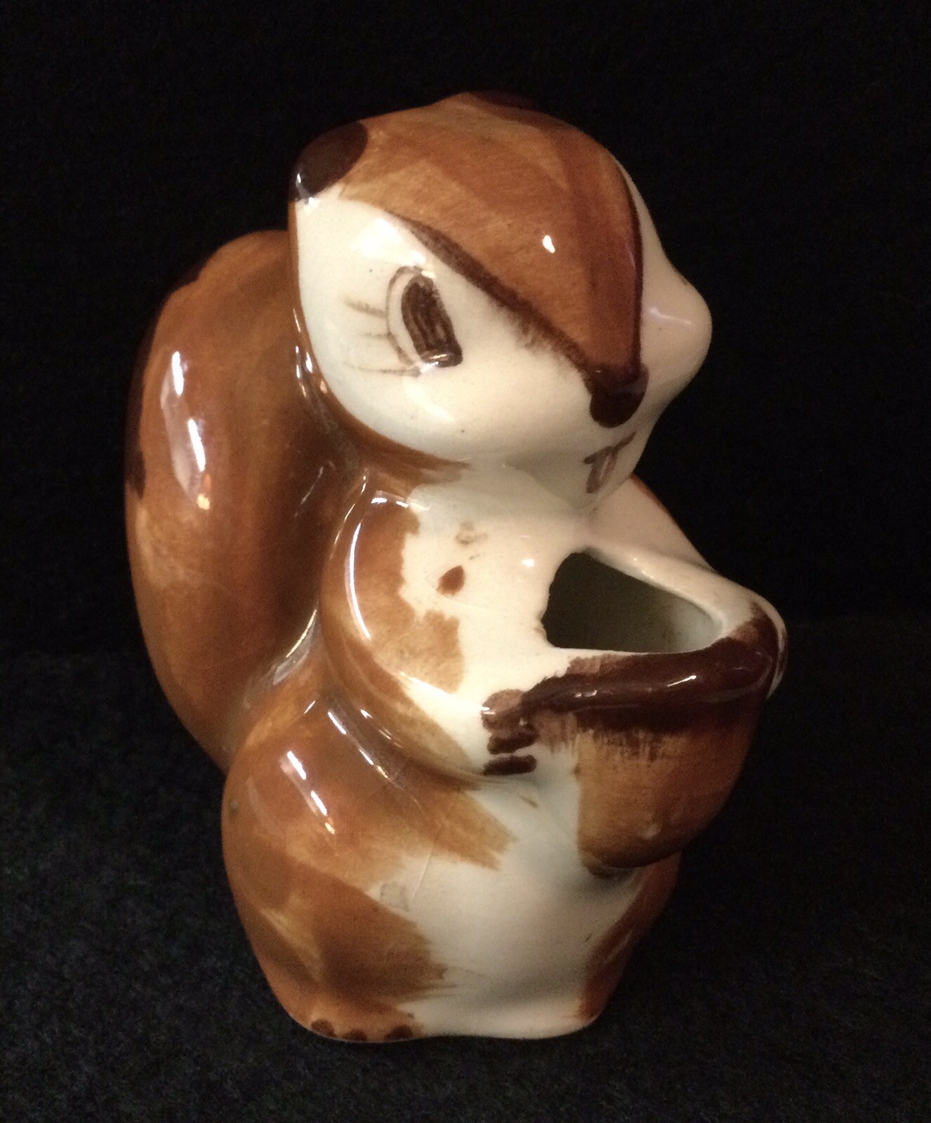 Vintage California Pottery Rio Hondo Squirrel Toothpick Holder approx. 3.5″