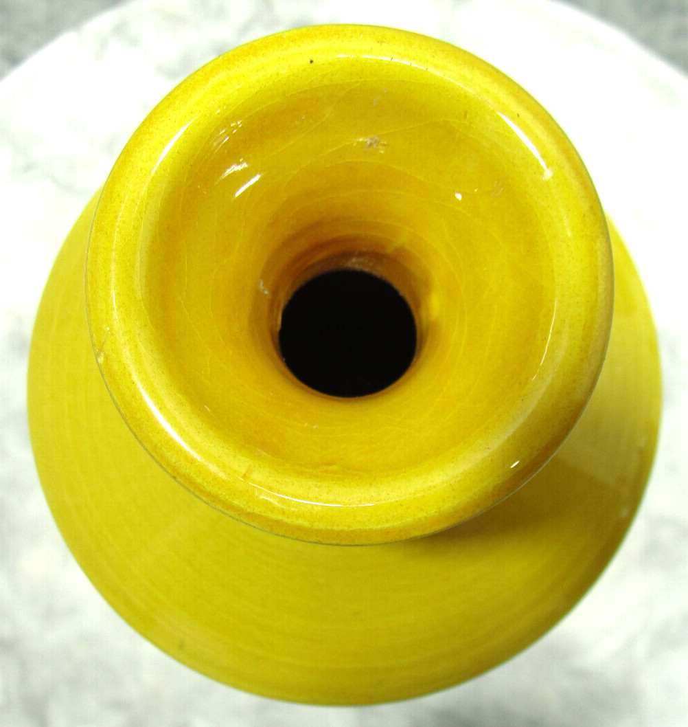 Ceramiche Tadinate Yellow Sgraffito Floor Vase Bitossi Style Italy 14.5 ” Tall