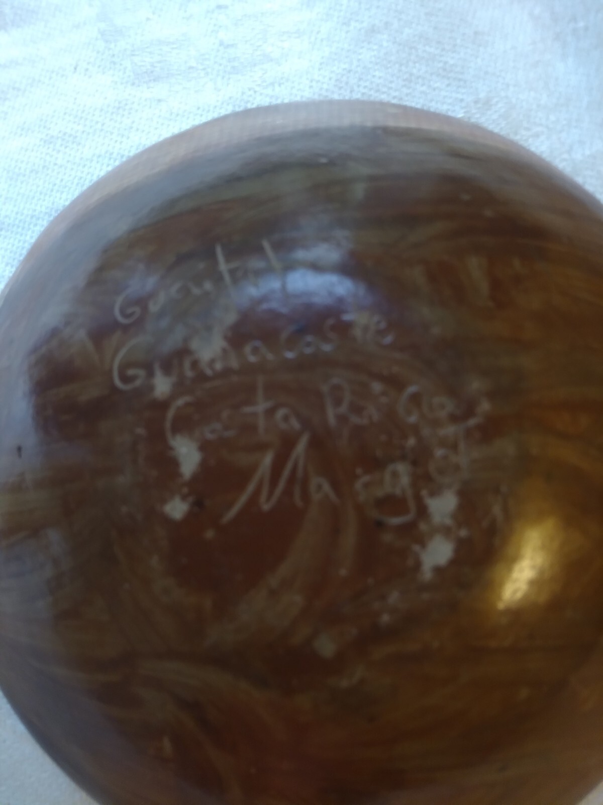 Ashtray 5in Diameter Signed Pottery Made In Costa Rica Multicolored Flower