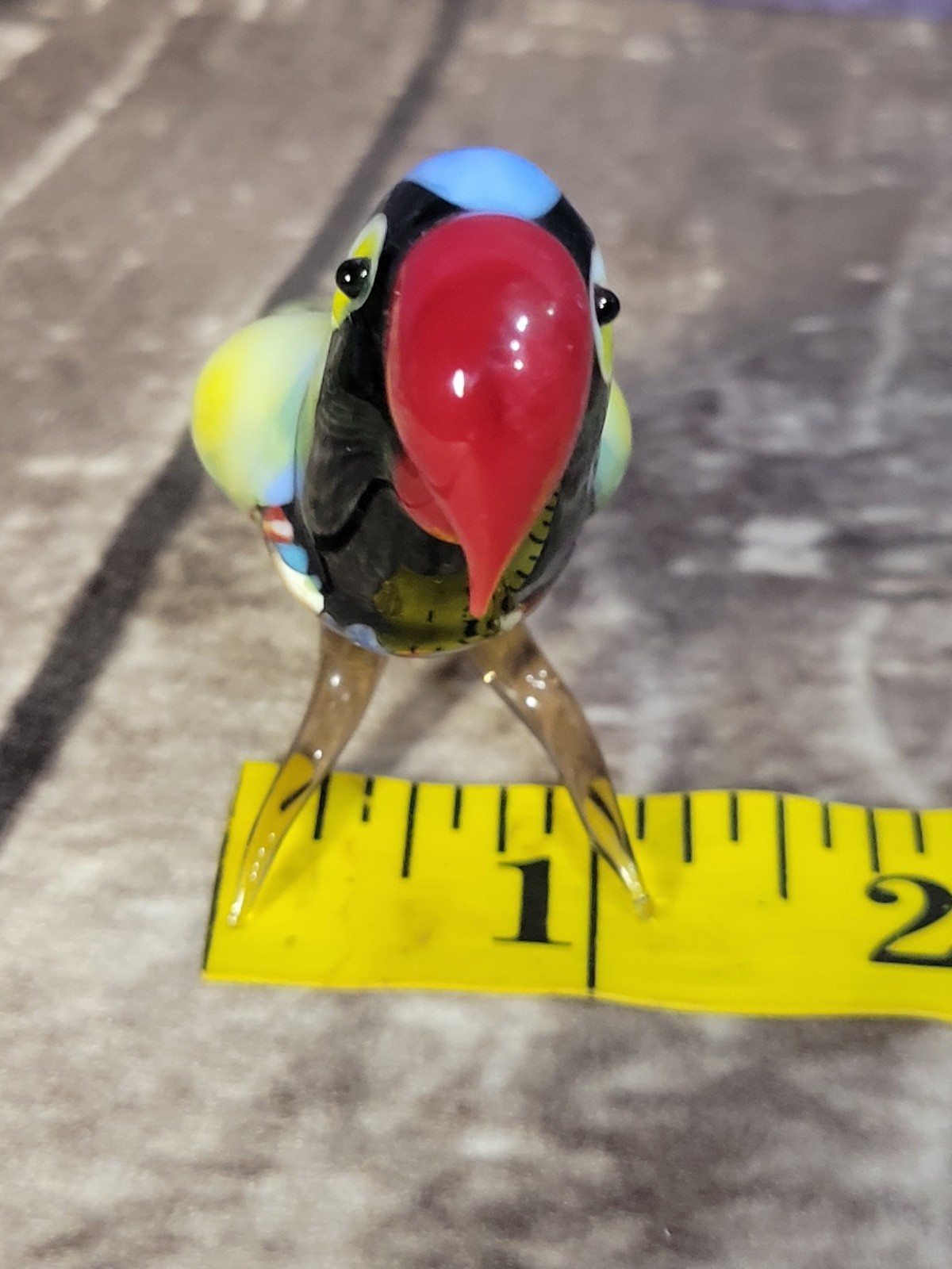 Fine Quality Russian Hand Blown Lampwork Glass Parrott Figurine