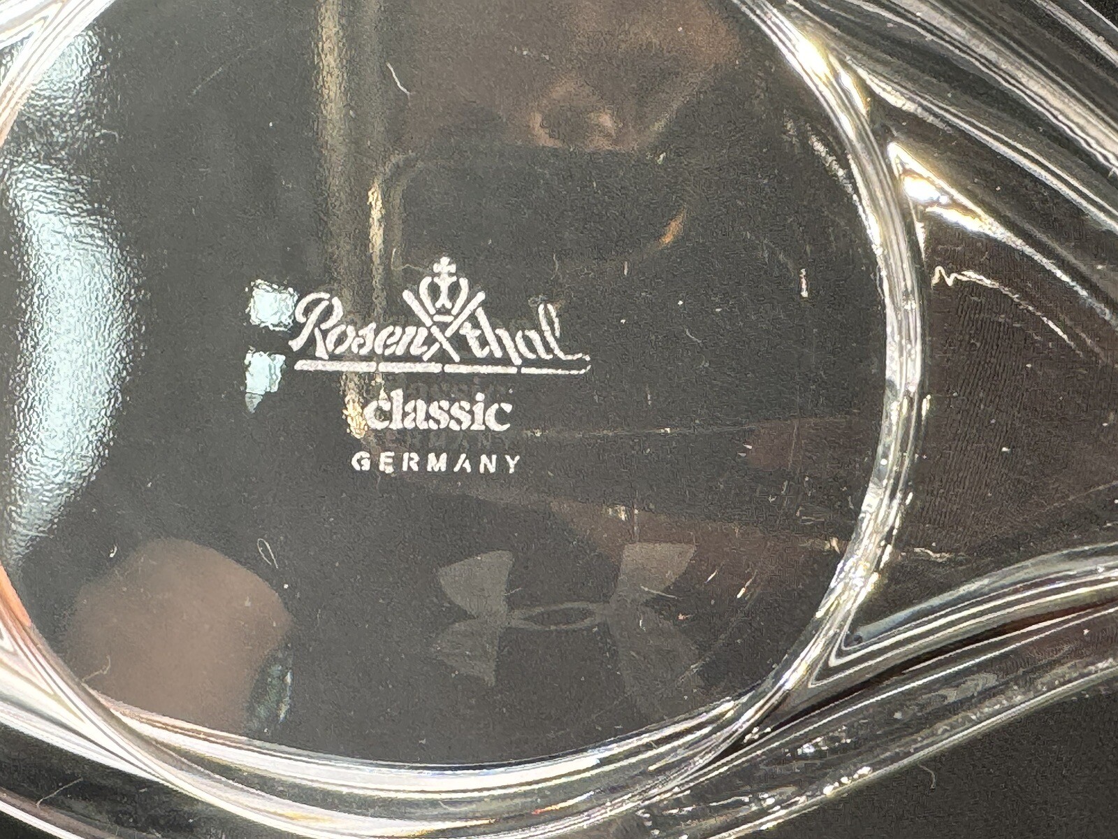 Classic Rosenthal Horizon Eye Shaped Lead Crystal Glass Candle Holder Catchall