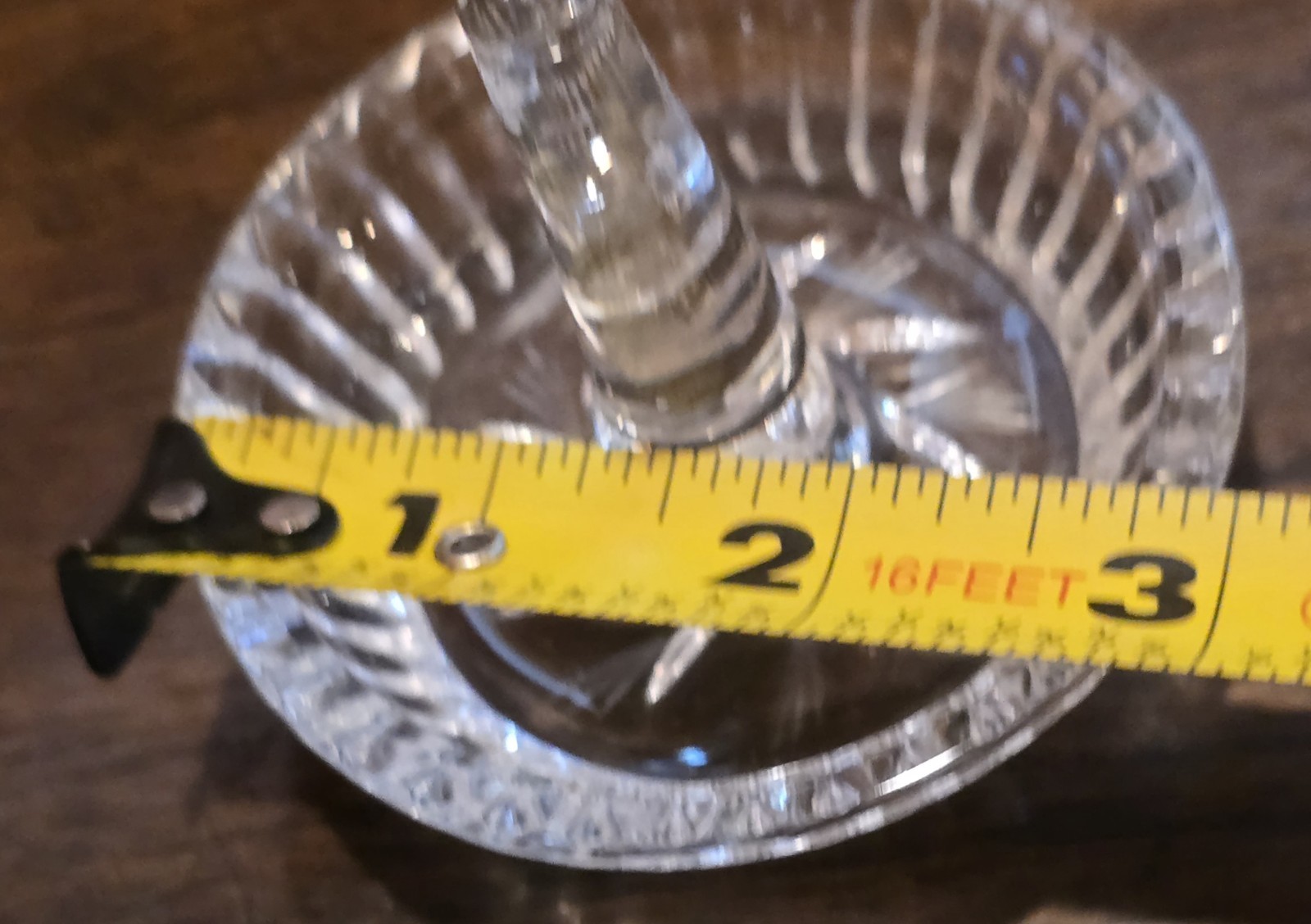 3″ Waterford Crystal Round Ring Holder Dish Vintage Starburst Sunburst Cut Glass