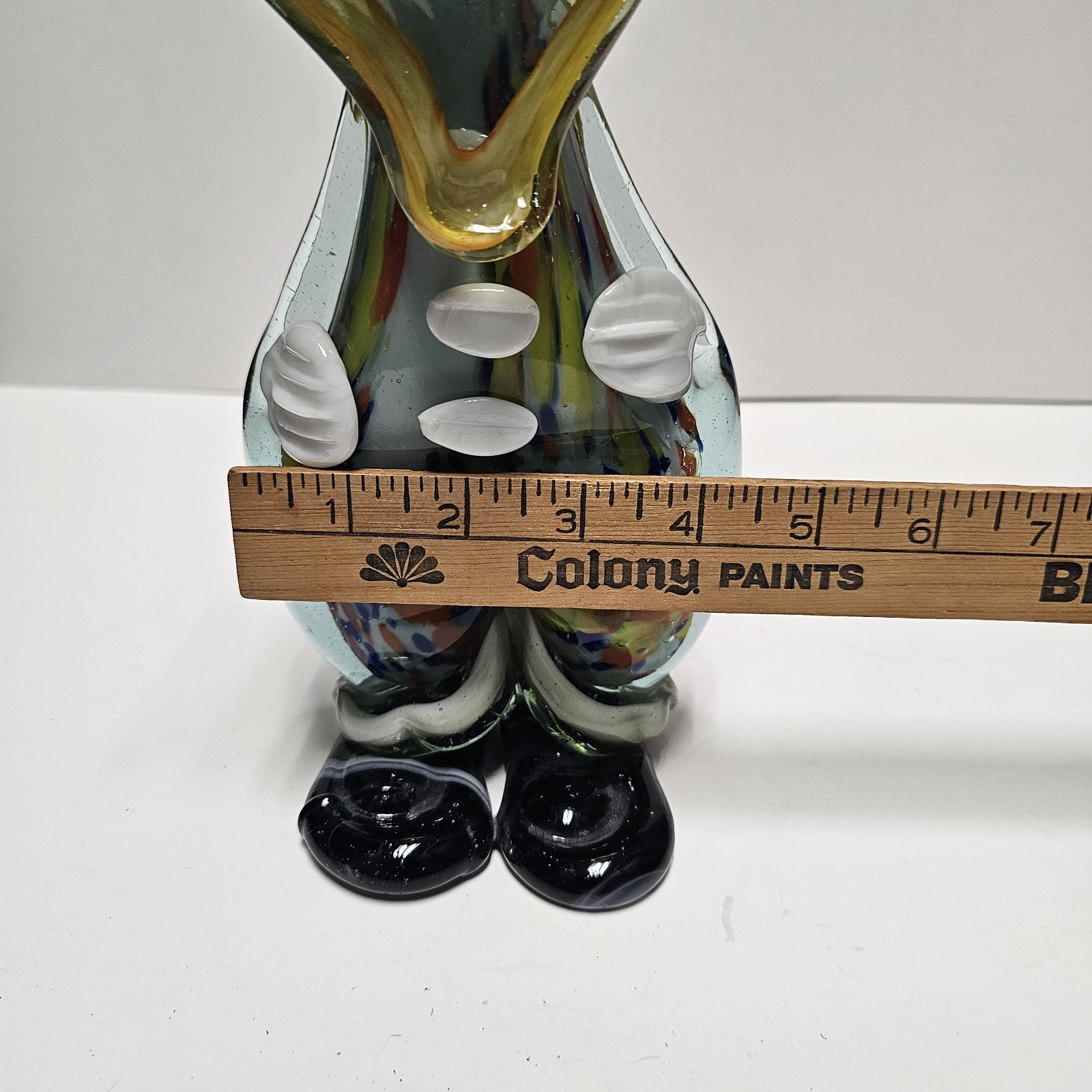 Vintage Murano Circus Clown Hand Blown Art Glass Figurine Sculpture 13″ Tall