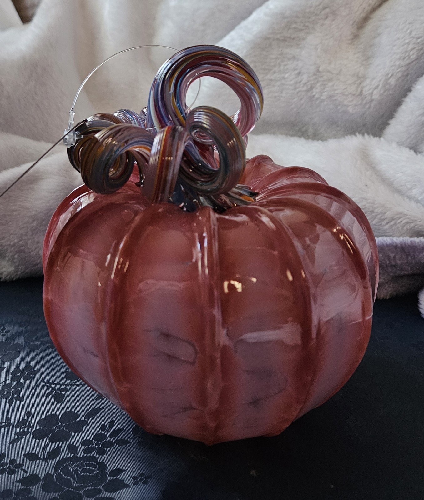 Luke Adams Glassblowing Studio Glass Pumpkin #3624 Squat