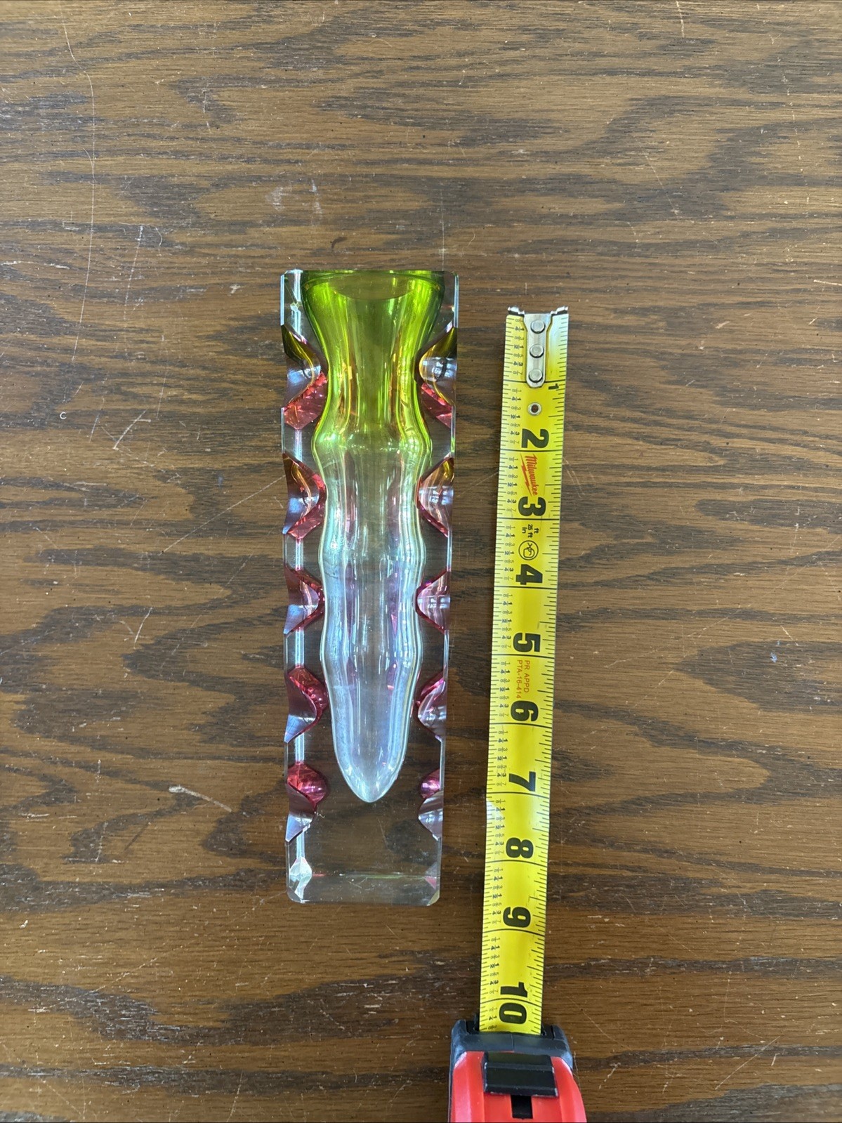 OLDRICH LIPSKY GLASS VASE FOR NOVY BOR EXBOR VTG 60s Czechoslovakia MCM RARE