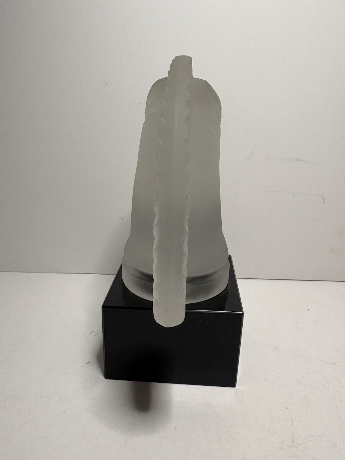 DESNA Czech Frosted Glass Horse Head Sculpture Bohemian Art Glass 7”