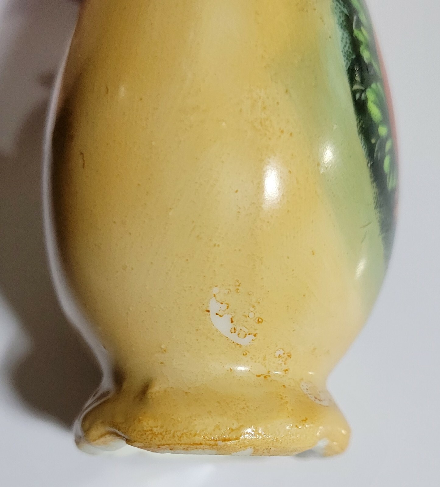 Vintage Enesco Bud Vase Pitcher 5″ Tall Gold Trim Fruit Scene Made in Japan MCM