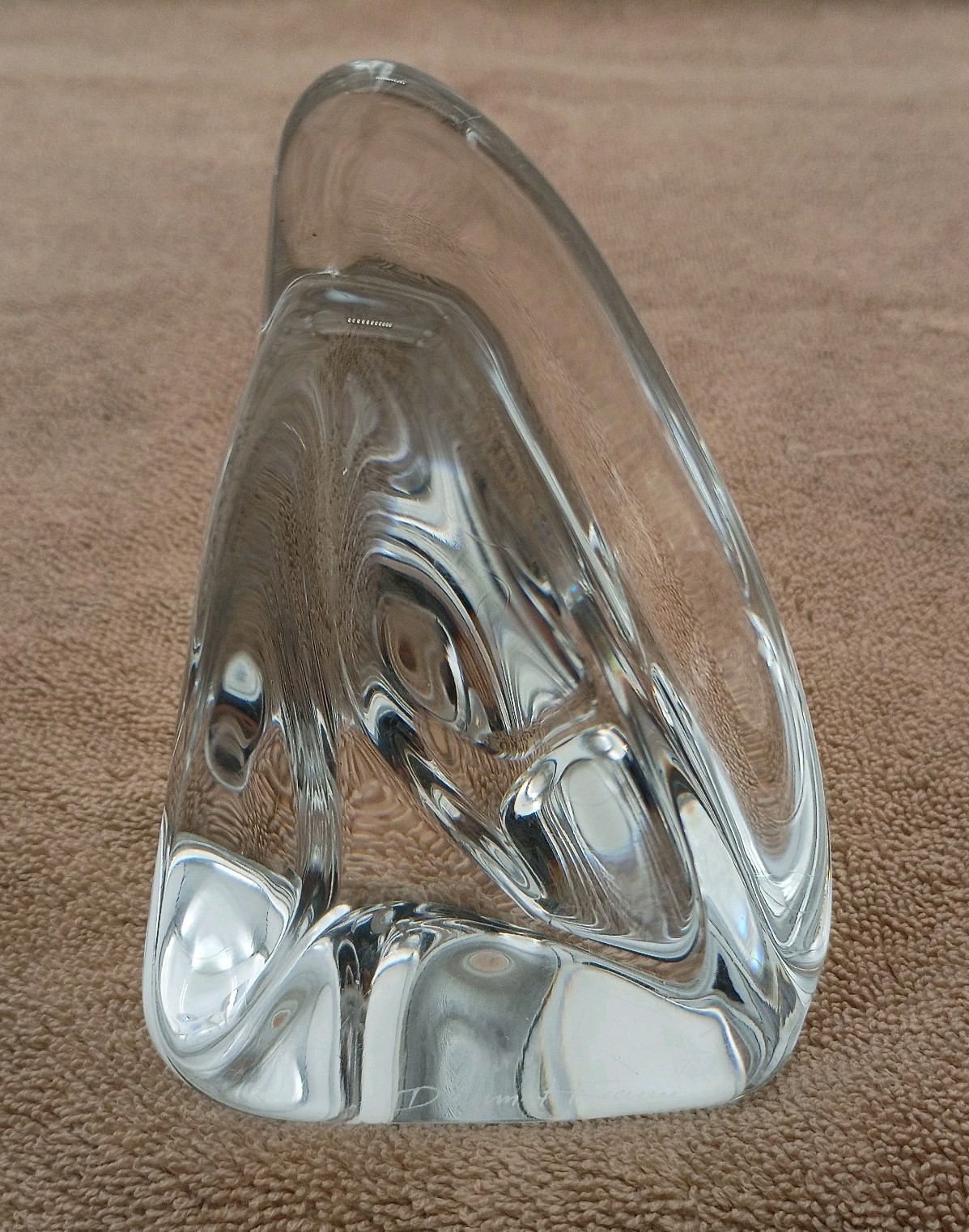 Daum France Freeform Crystal Art Glass Figurine 4 3/4″ X 3 1/4″ Signed