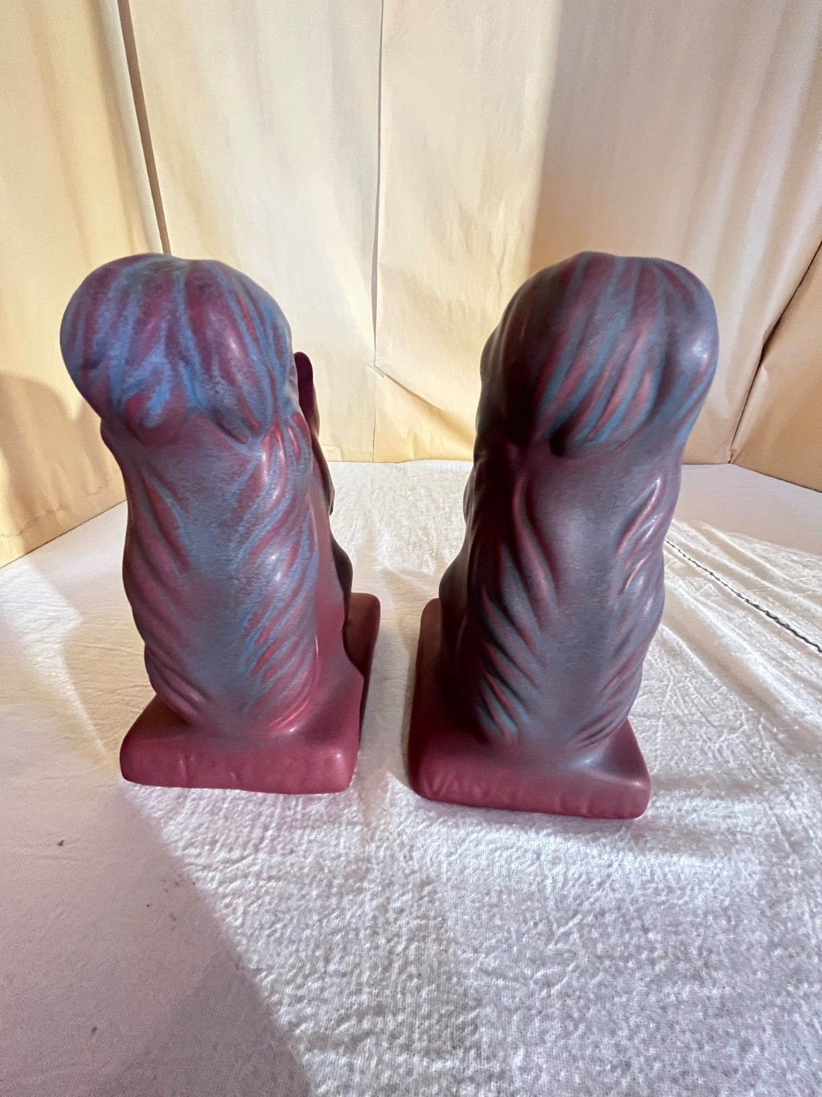 Van Briggle Pottery Figural Squirrel Bookend Set-Nature-Animals-Late 20th Centur