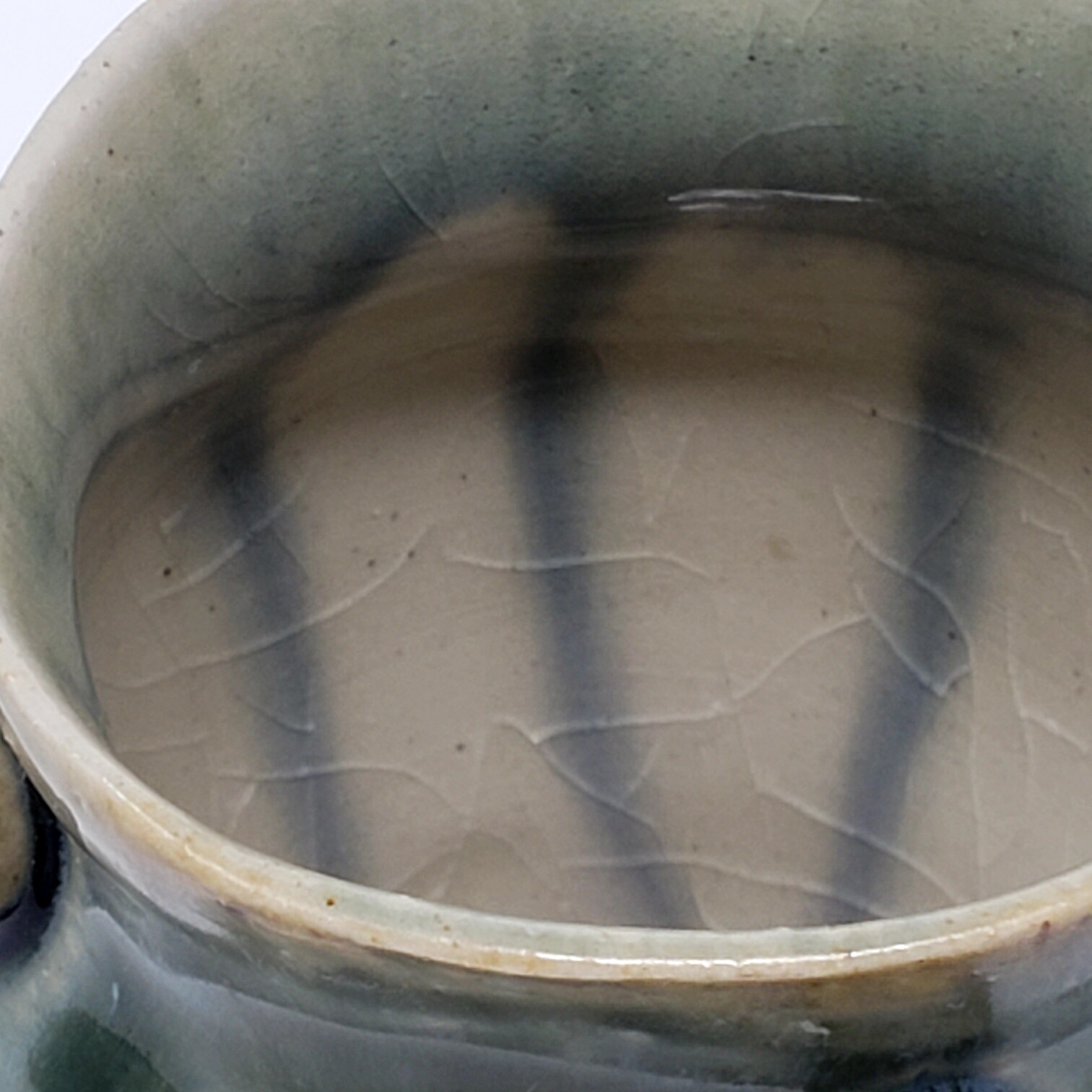 Art Pottery, Porcelain Vase Jar; Signed “Butterfly” Stamp; Studio Pottery 3 3/8″