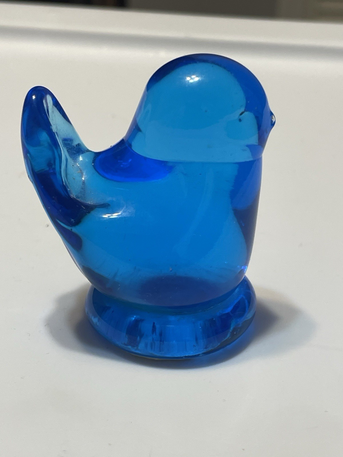 Leonard Blue Bird Of Happiness Art Glass Figurine 1995 Signed By Artist