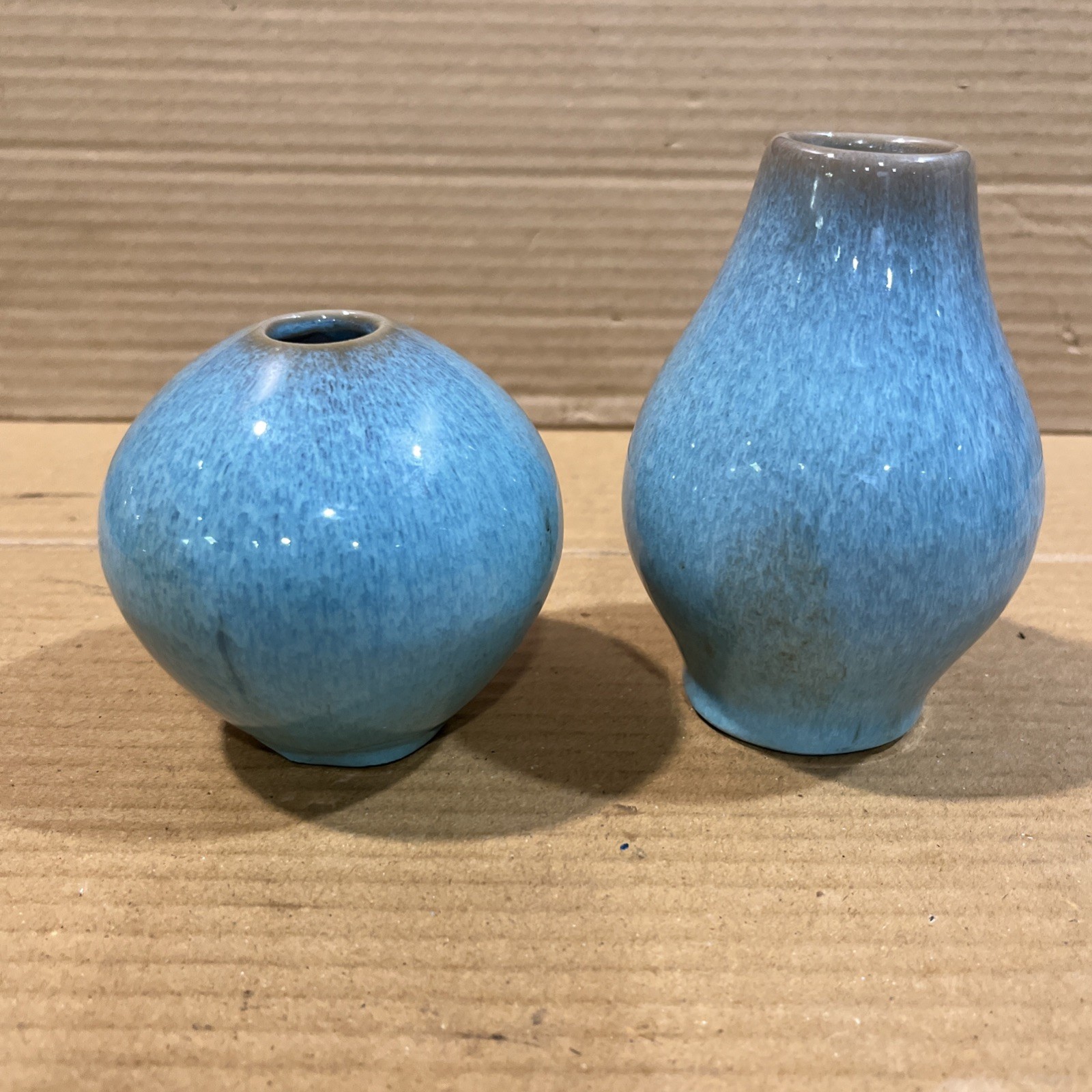 Small Ceramic Vase Green & Blue Glaze artisan pottery table centerpiece (2)