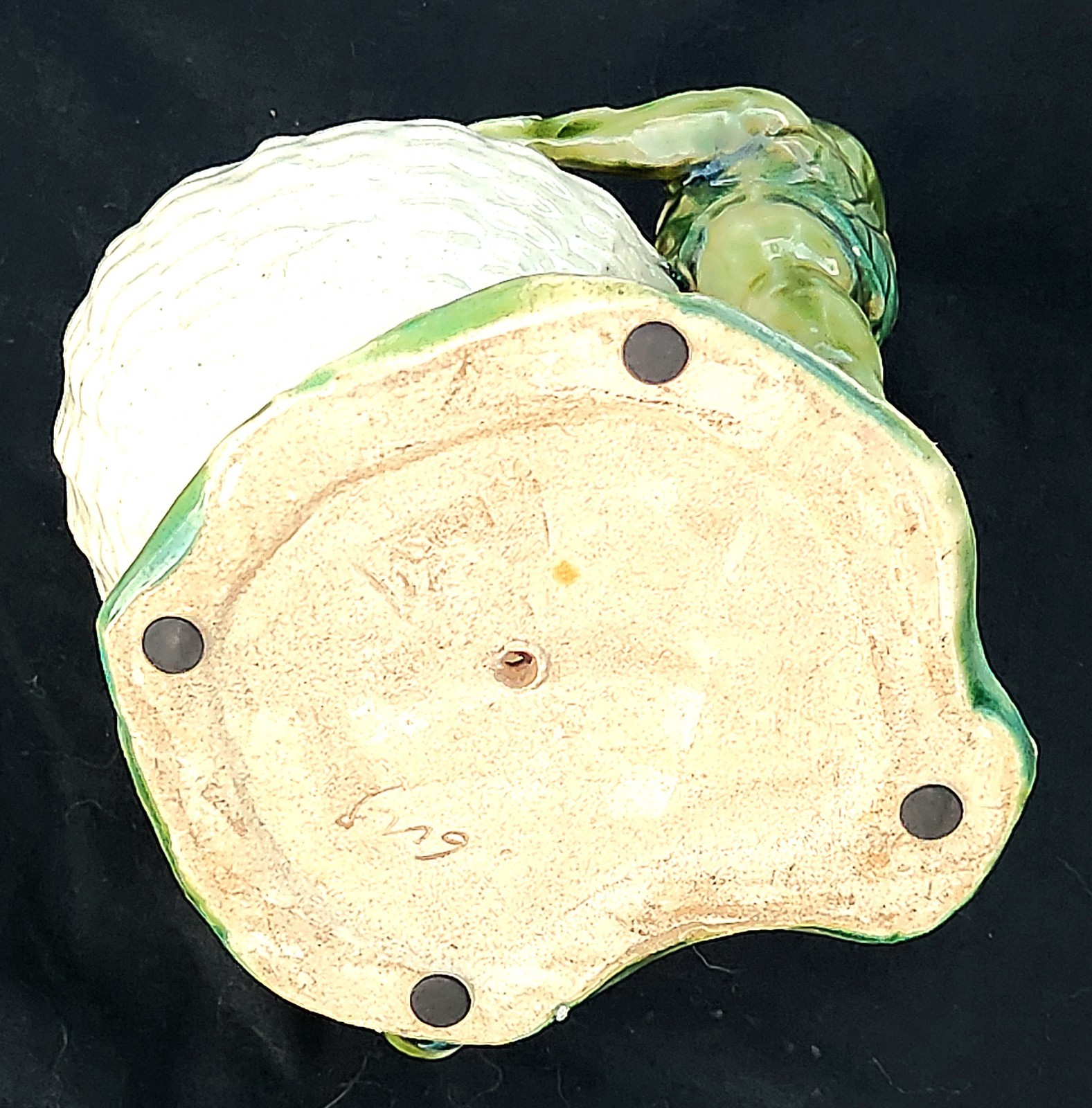 Vtg Mcm Mid-Century Majolica Ceramic Whimsical Frogs Lily Pad Pitcher Signed