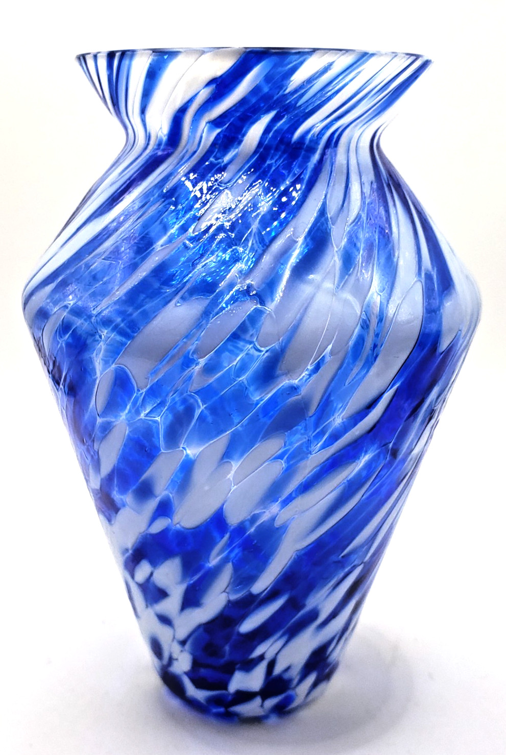 Royal Limited Czech Crystal 5″ Vase w Handblown Glass Flowers 8in Stems Set Art