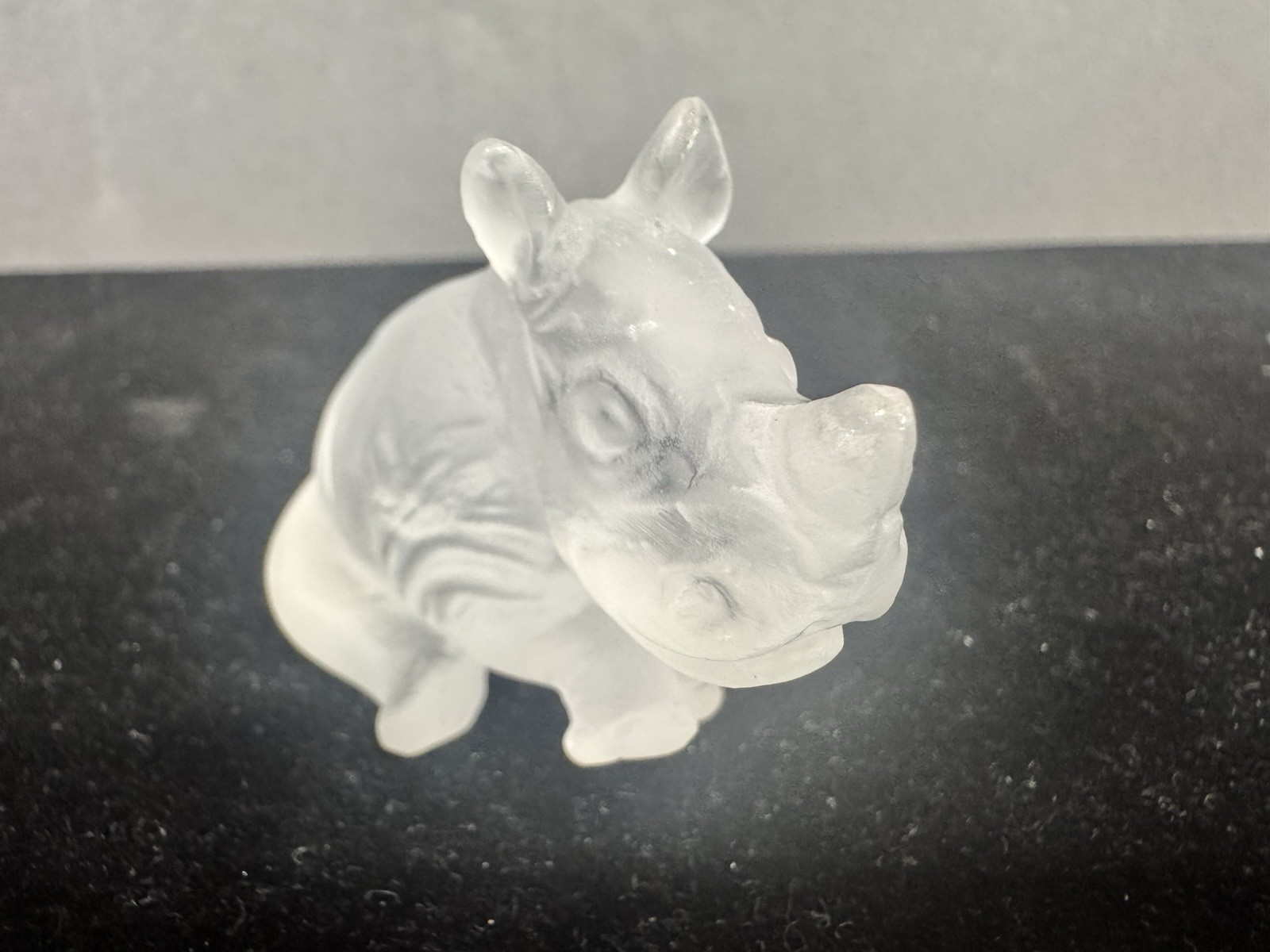 Daum Crystal Pate De Verre Mini Rhinoceros Retail $320 Adorable And Perfect
