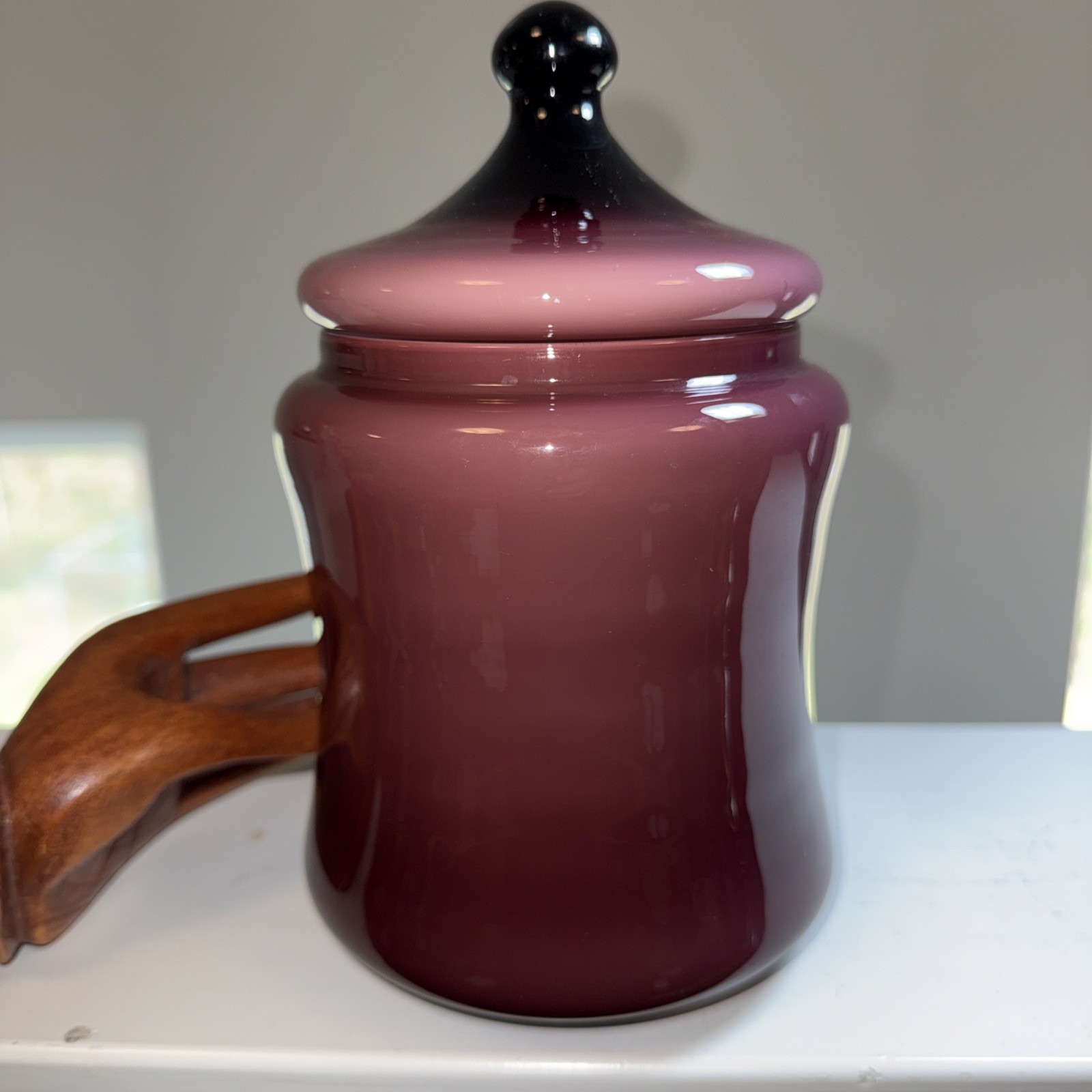 Empoli Glass MCM Italian Covered 8″ Apothecary Jar Amethyst I’M GORGEOUS