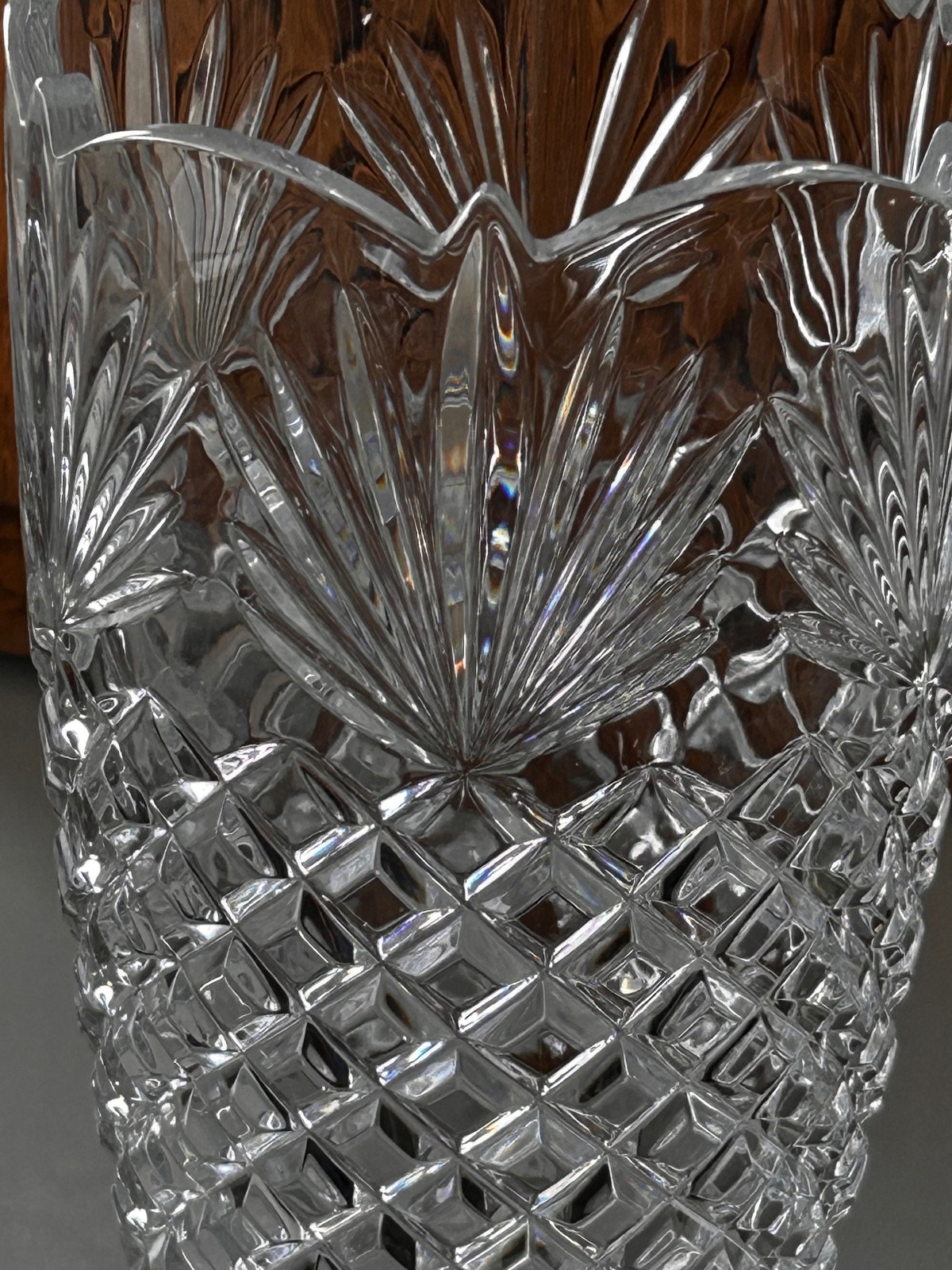 Vintage Shannon by Godinger ‘Mayfair’ 24% Lead Crystal Vase, 9 5/8″ Heavy EXC!