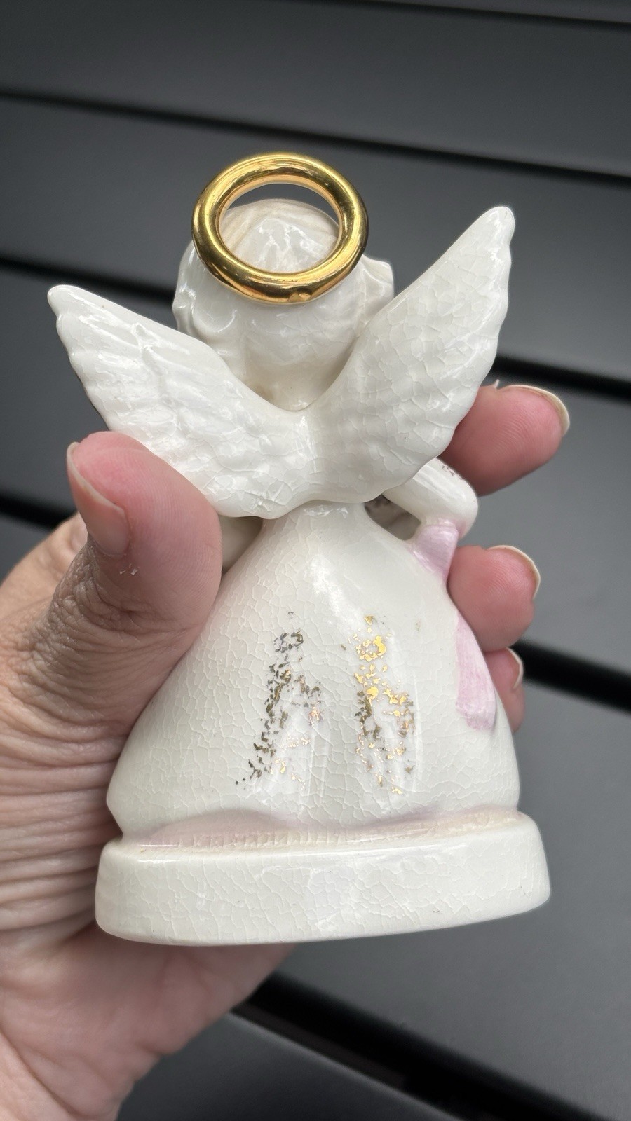 Vintage 50s NAPCO Japan Porcelain OCTOBER Birthday ANGEL MASK 4 1/4″h Figurine
