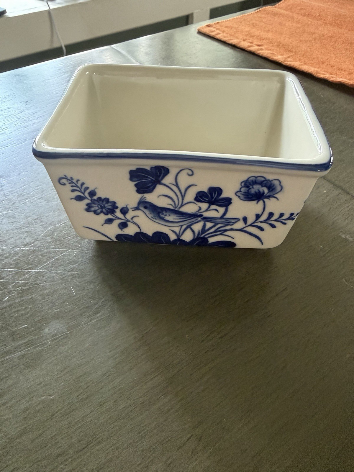 2 Blue in Bloom Williamsburg Andrea by Sadek bird/flowers condiment pkt holders
