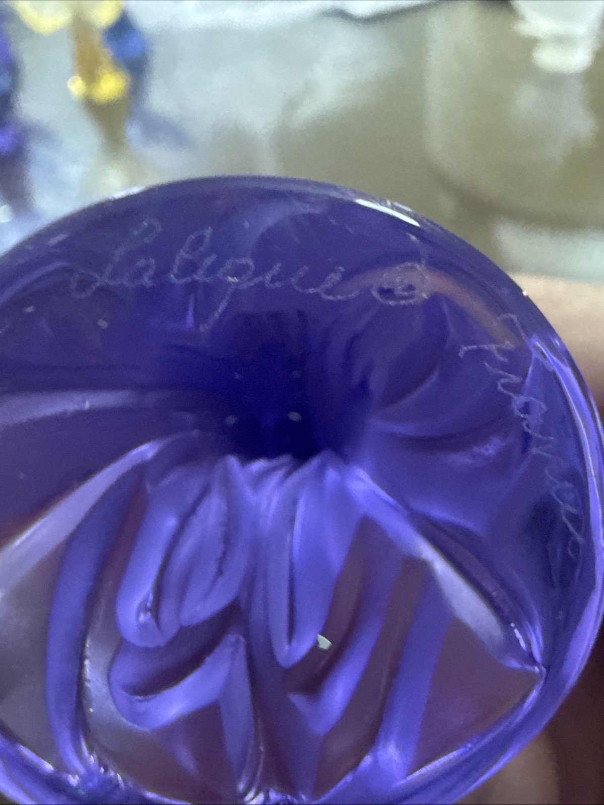 2 Lalique Crystal Sculpture Signed Purple Dragonfly Figurines Paris France