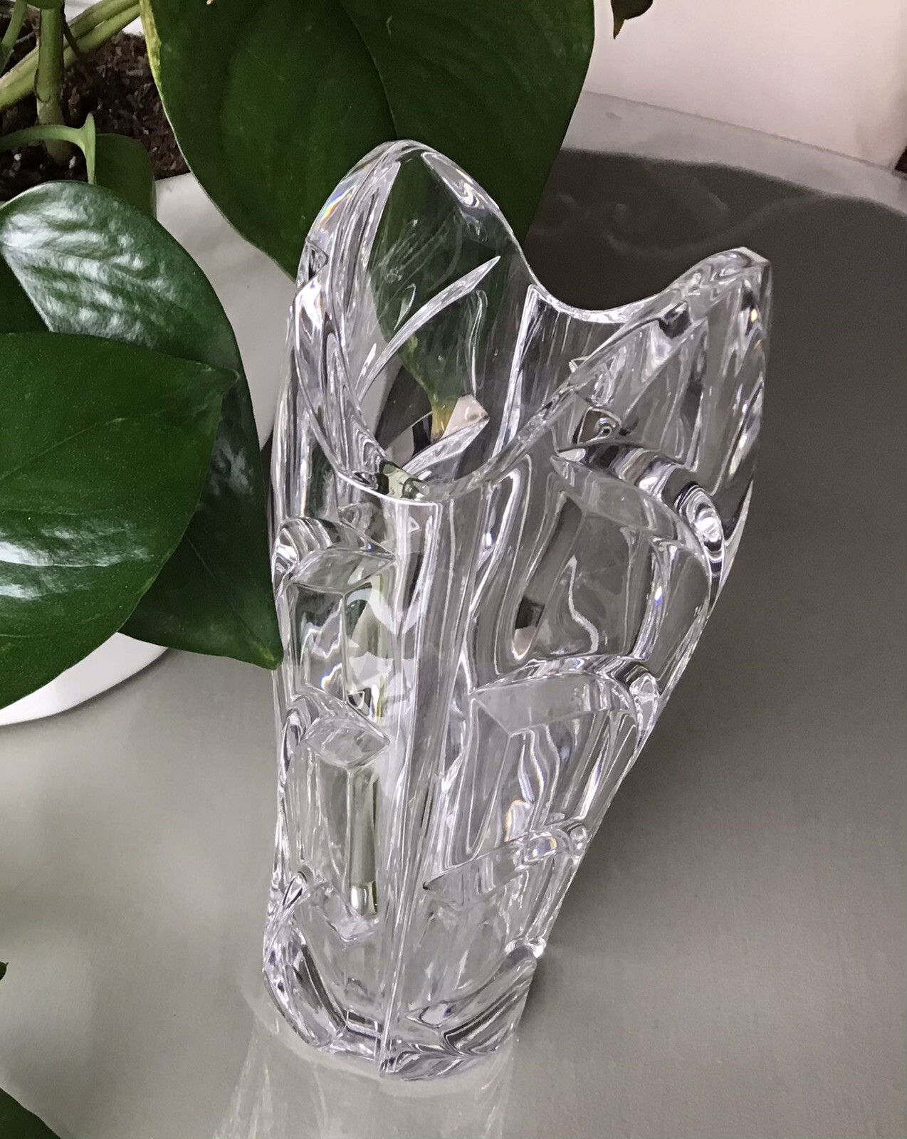 🌸VTG Marquis by Waterford Crystal Palma Vase Stamped & Original Tag Some Chips
