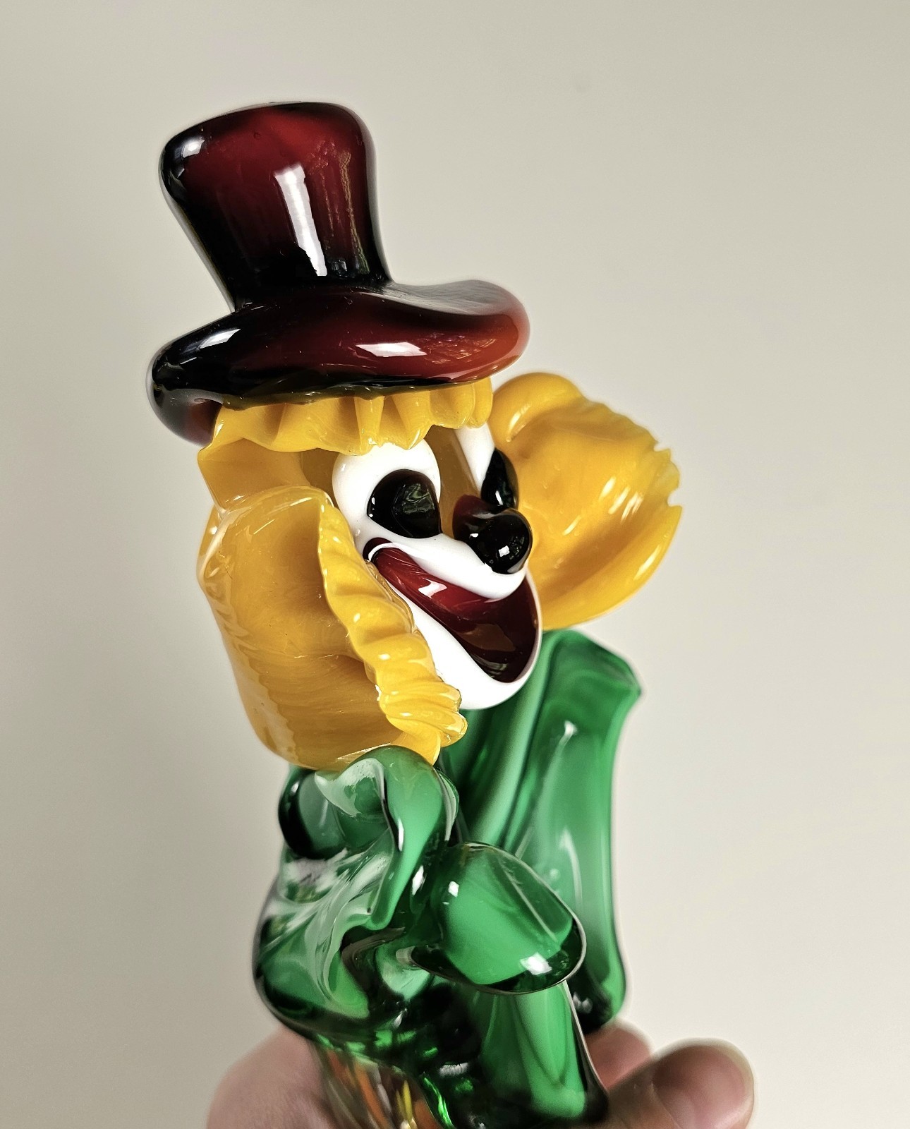 Vintage Koscherak Bros Murano Glass Clown 13.5″ Hand Blown Italian Art Figurine