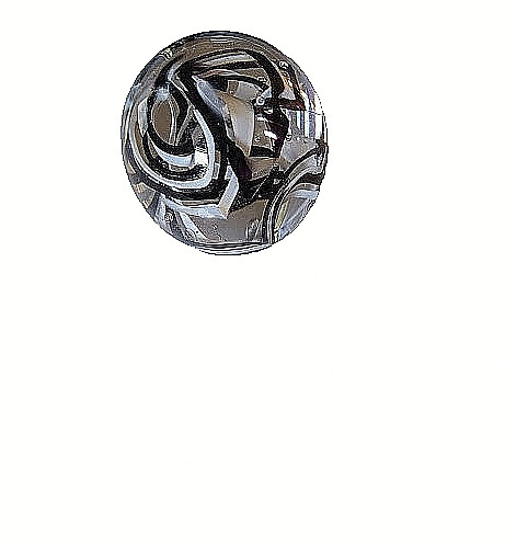 Clear glass Paperweight with swirled Black & White inside design 3″x3″ 2 lbs.