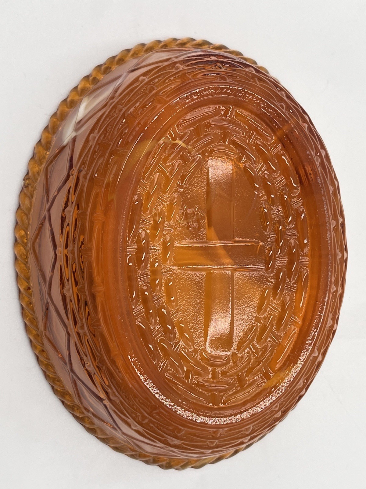 Rosso Westmoreland Carmel & White Slag Art Glass HenOn Nest Vintage !LAST ONE!