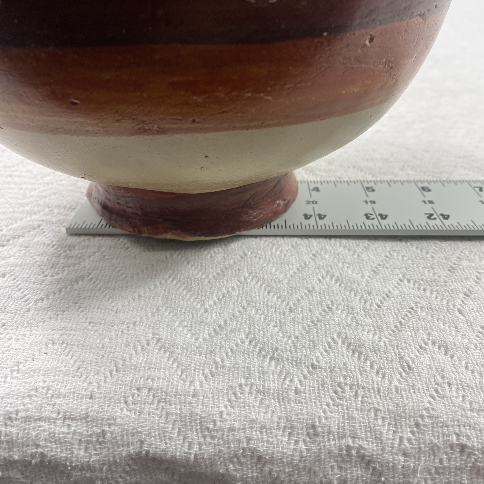 Vintage Art Pottery Vase Hand Painted Abstract Leaf Drip Boho 12″ Tall Decor