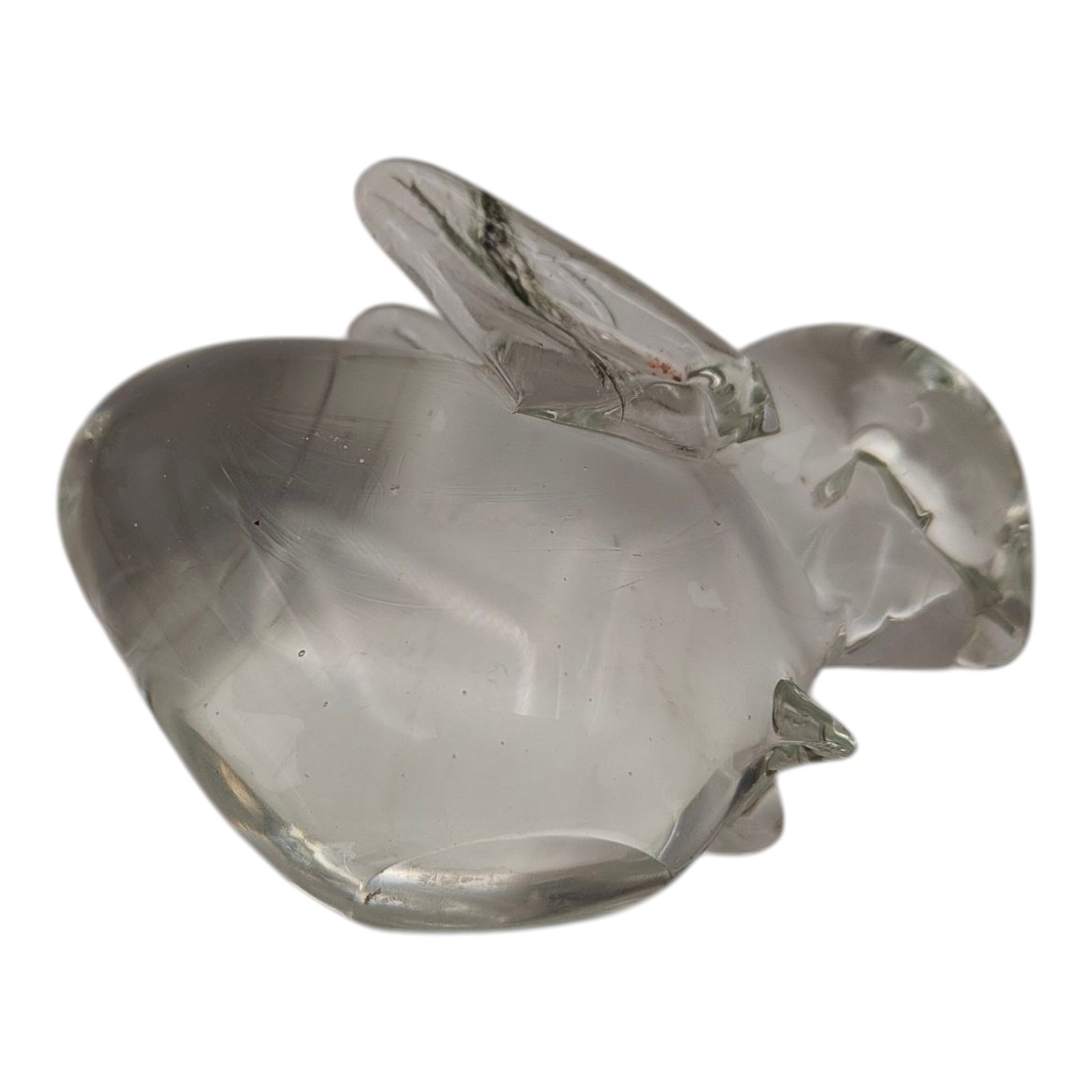 Clear Glass Bunny Rabbit Figurine Animal Easter Paperweight