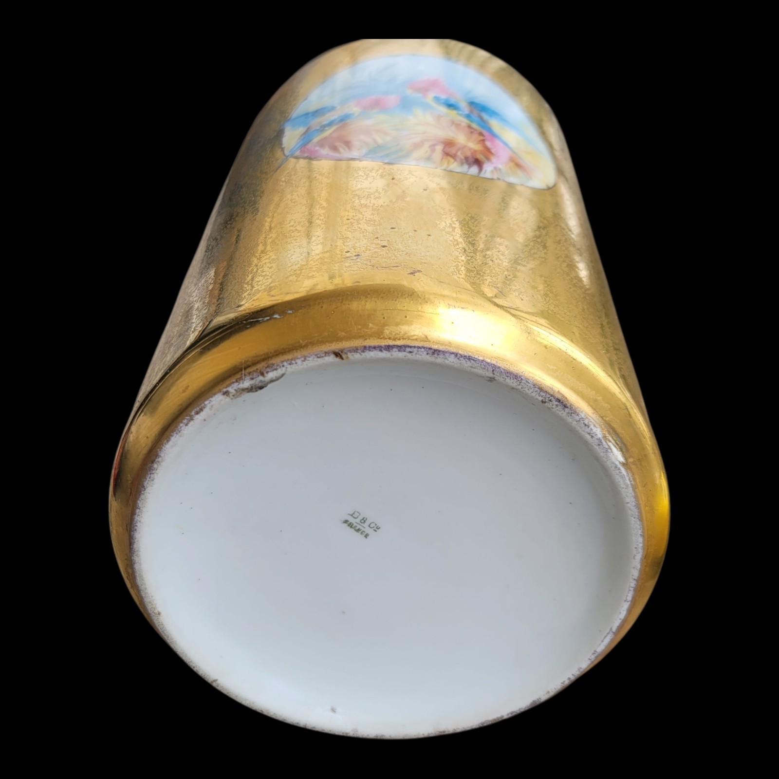 Julius Brauer Signed Art Nouveau Porcelain Vase 10″ Hand Painted Birds Gilded
