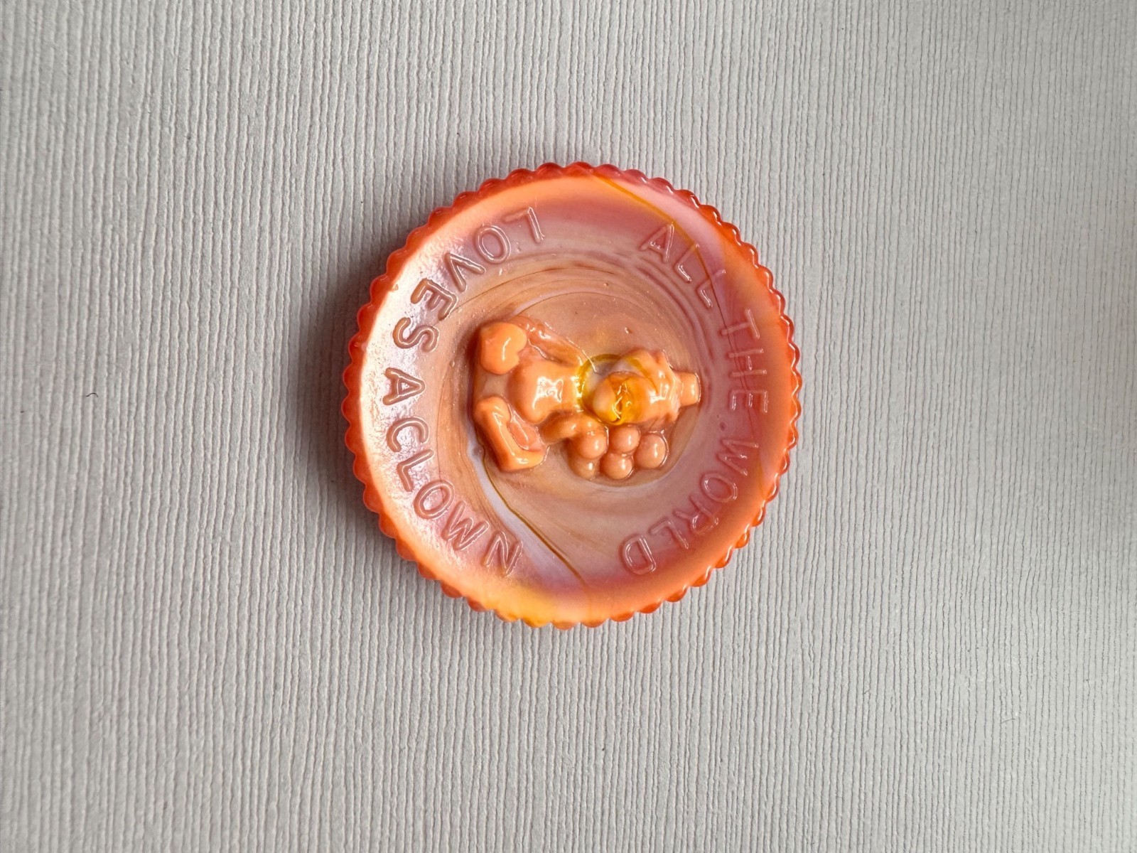 Mosser Glass Pee Wee Clown Plate All World Loves A Clown Letter O UV