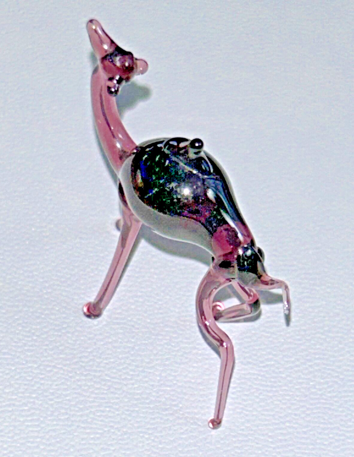Vintage Camel Figurine Blown Glass Delicate Purple