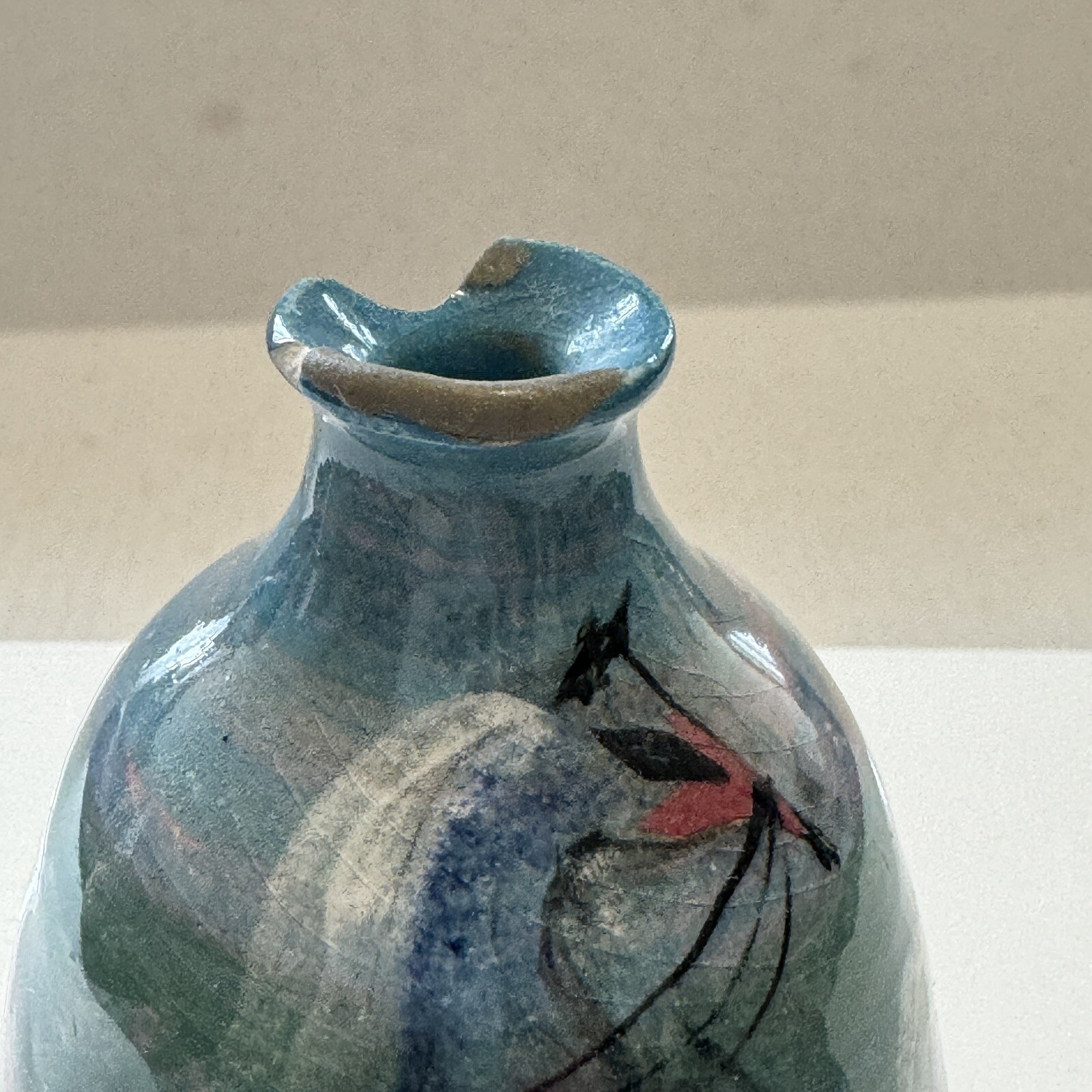 Polia Pillin Art Pottery with Three Horses Weed Vase 3.75″H – Signed