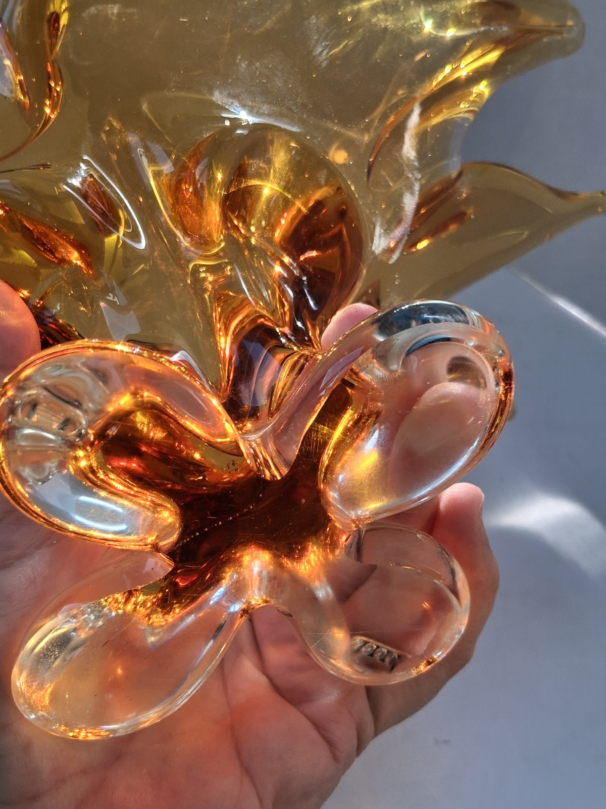 Vintage Glass Art Swan/PHOENIX; Amber/Honey; Possible “Chalet”- Canada?